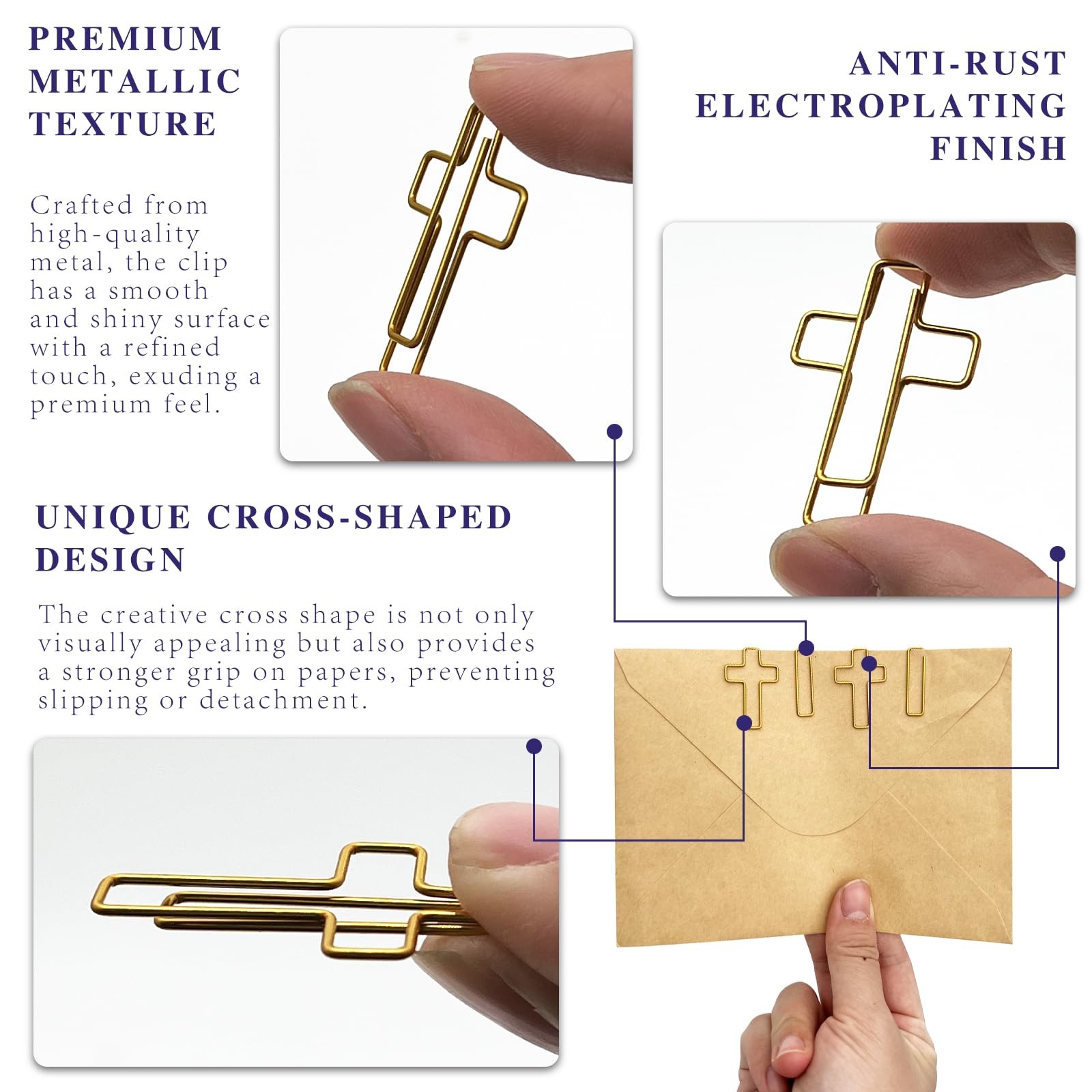100 Pcs Cross Paper Clips Bible Book Bookmarks for Journaling Bible Study Church