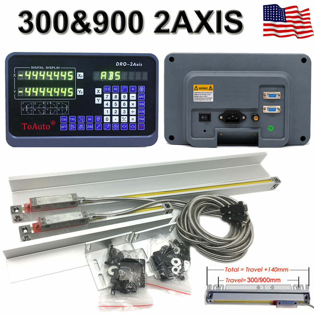 ToAuto Digital Readout 12″& 36″ Linear Scale with 2 Axis DRO for Bridgeport Mill