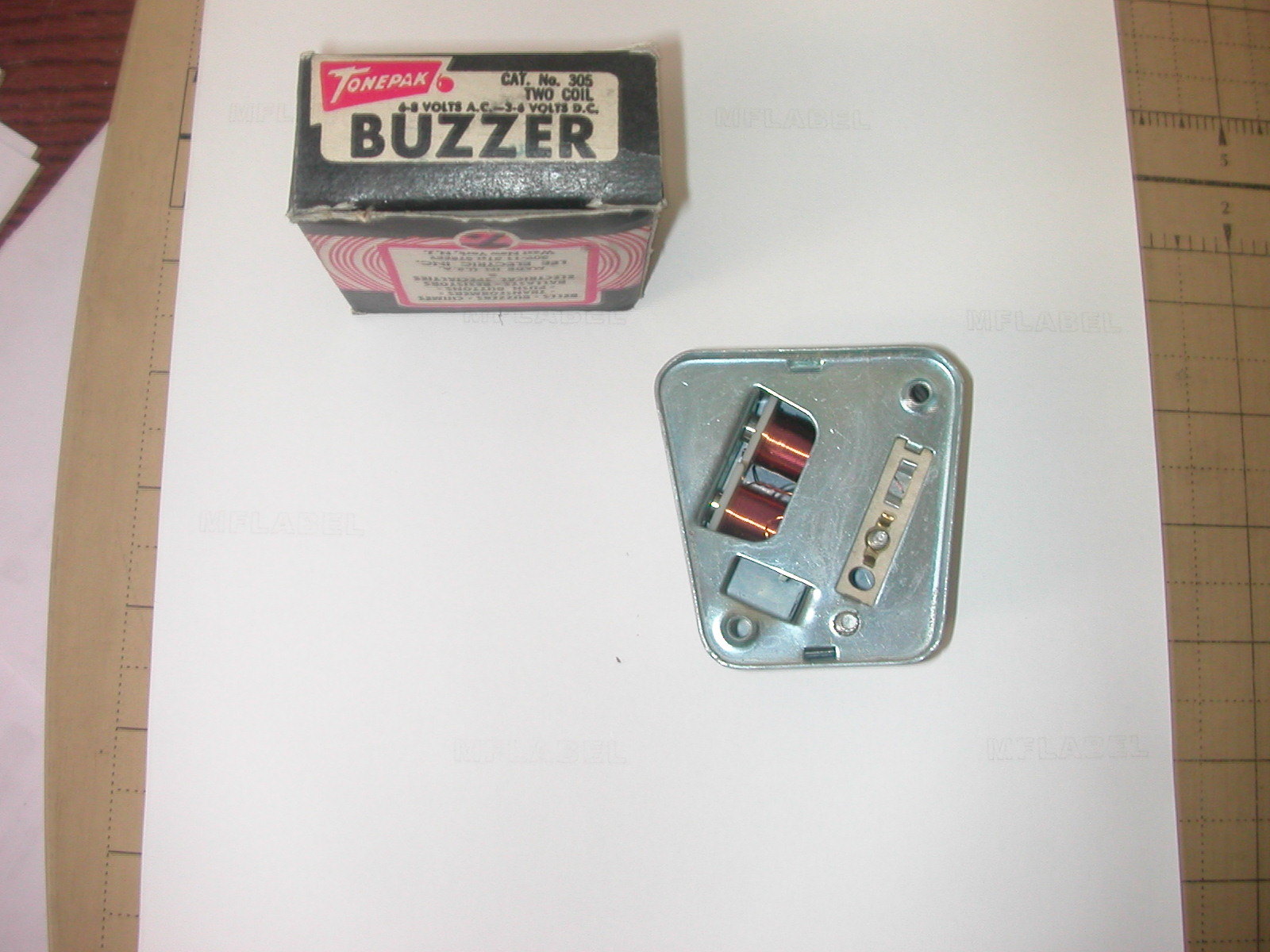 TONEPAK 305 2 COIL 6 VOLT AC/DC BUZZER ELECTRICAL SIGNALING DEVICE