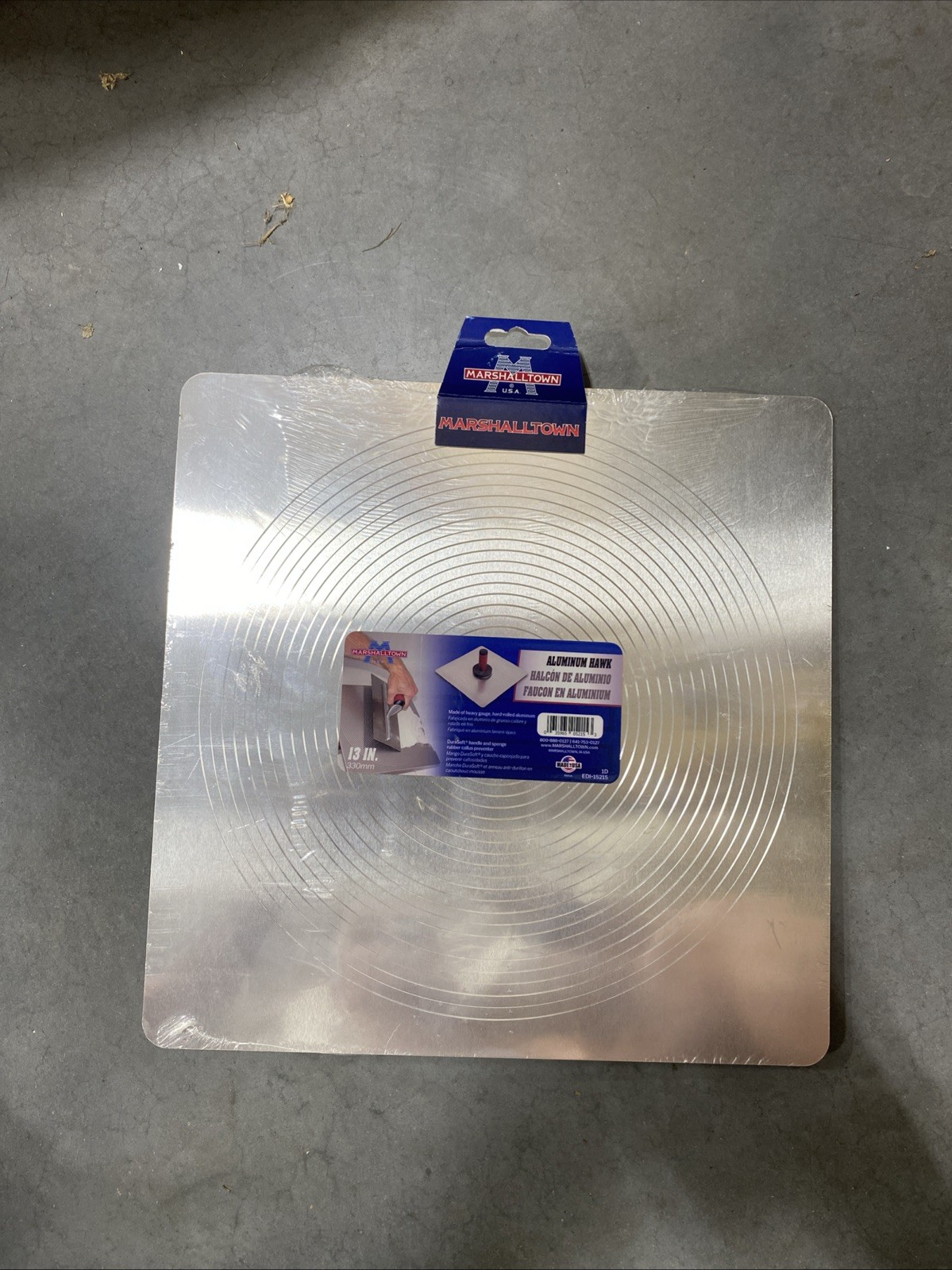 Marshalltown 13 in X 13 in Aluminum Hawk Trowel Durasoft Handle 15215