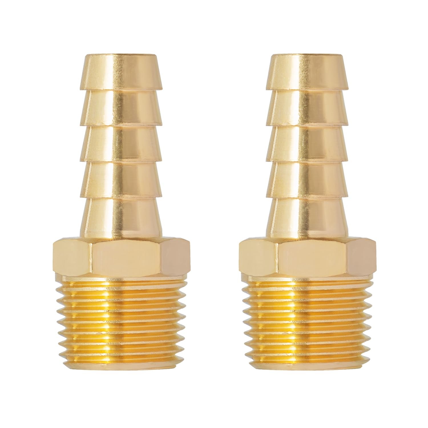 SUNGATOR 3/8» NPT Brass Hose Barb Fittings, 3/8» NPT Male Thread to 3/8 Inc…