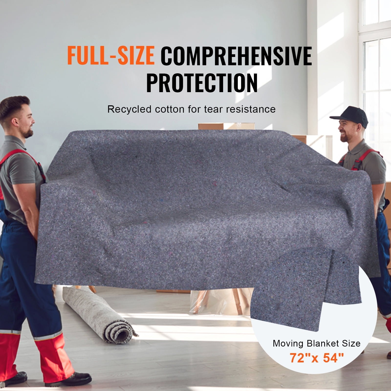 KFFKFF 72″ x 54″ Recycled Cotton Moving Blankets (12-Pack)