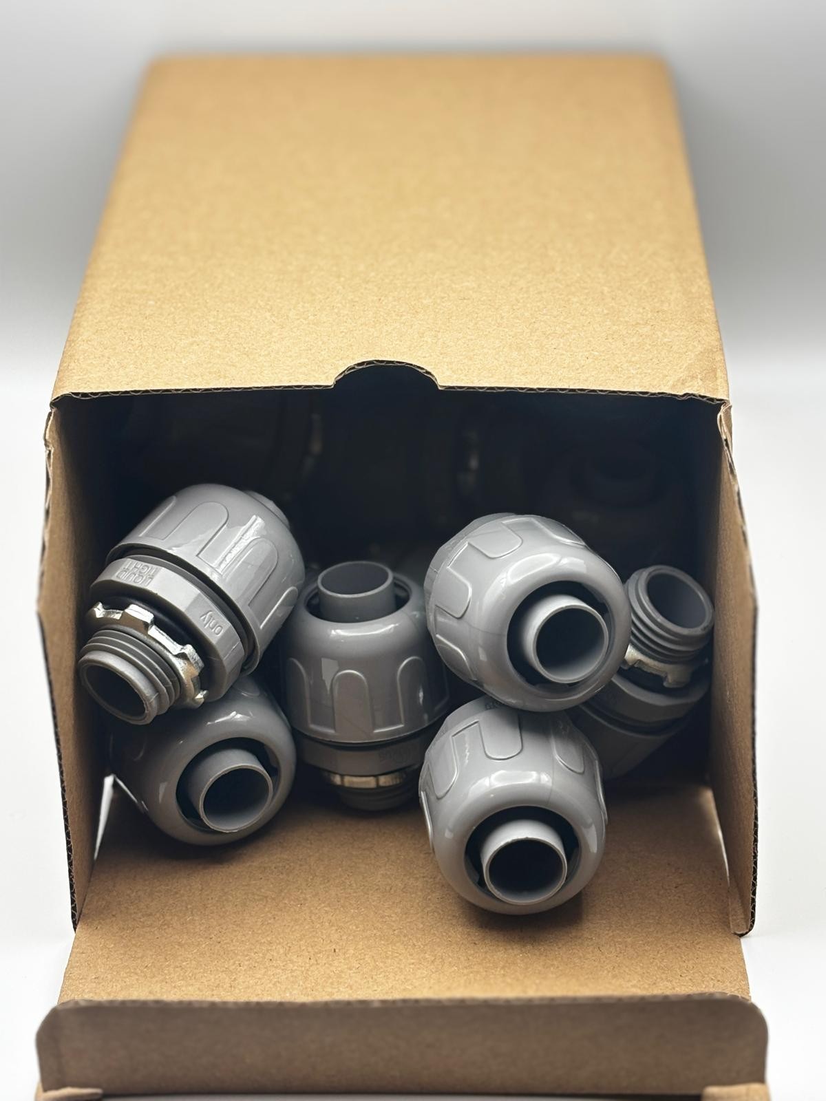 25 pc UL Listed 1/2″ PVC Liquid Tight Connector – Electrical Conduit Fitting