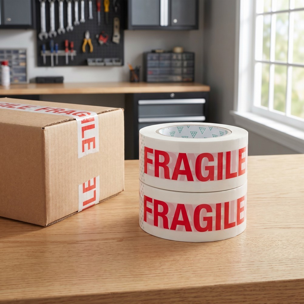 2 Rolls Fragile Logistic Packing Tape Caution Letter Delivery Sealing