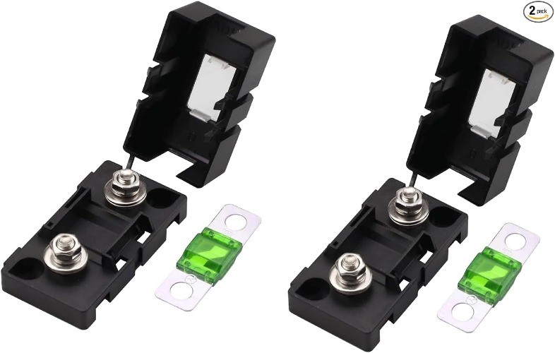 2PCS ANS-H One-Way Midi Fuse Box Holder with Small Fork Mount Bolt, 40A
