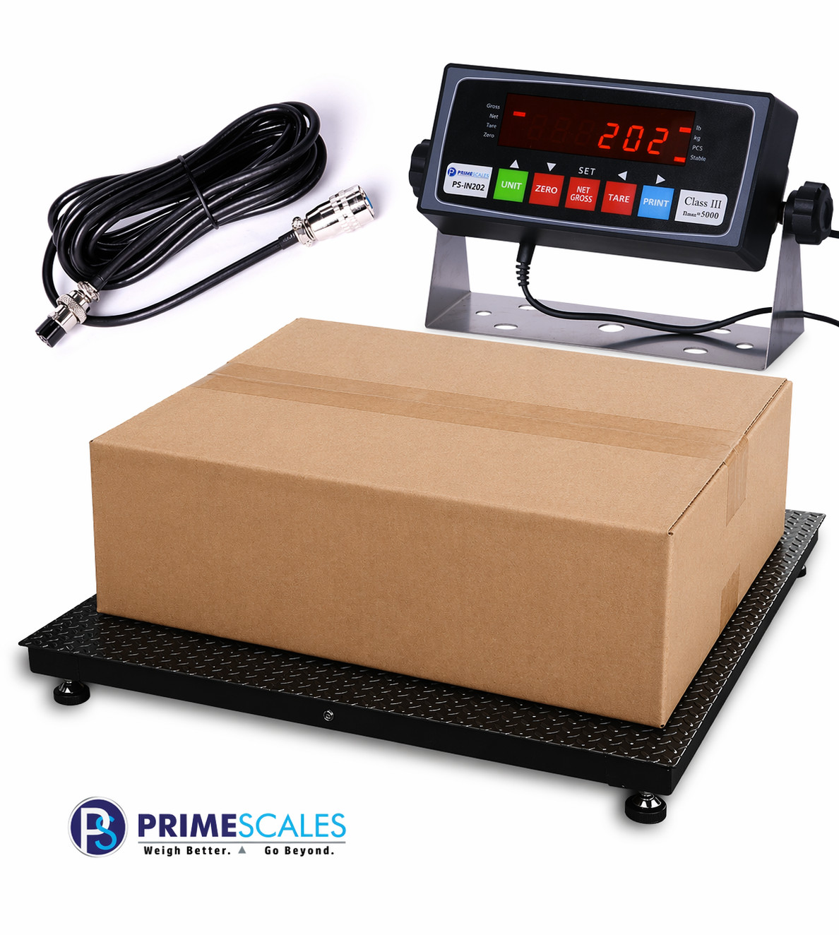 PS-700-3×3 Floor scale 36″ x 36″ commercial scale with Metal Indicator 5000 lbs