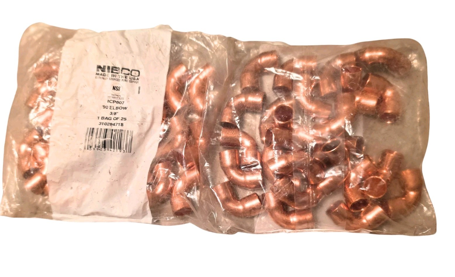 Nibco (25 PACK) ICP607-LT 3/8″ CxC 90-Degree Long Turn Elbow