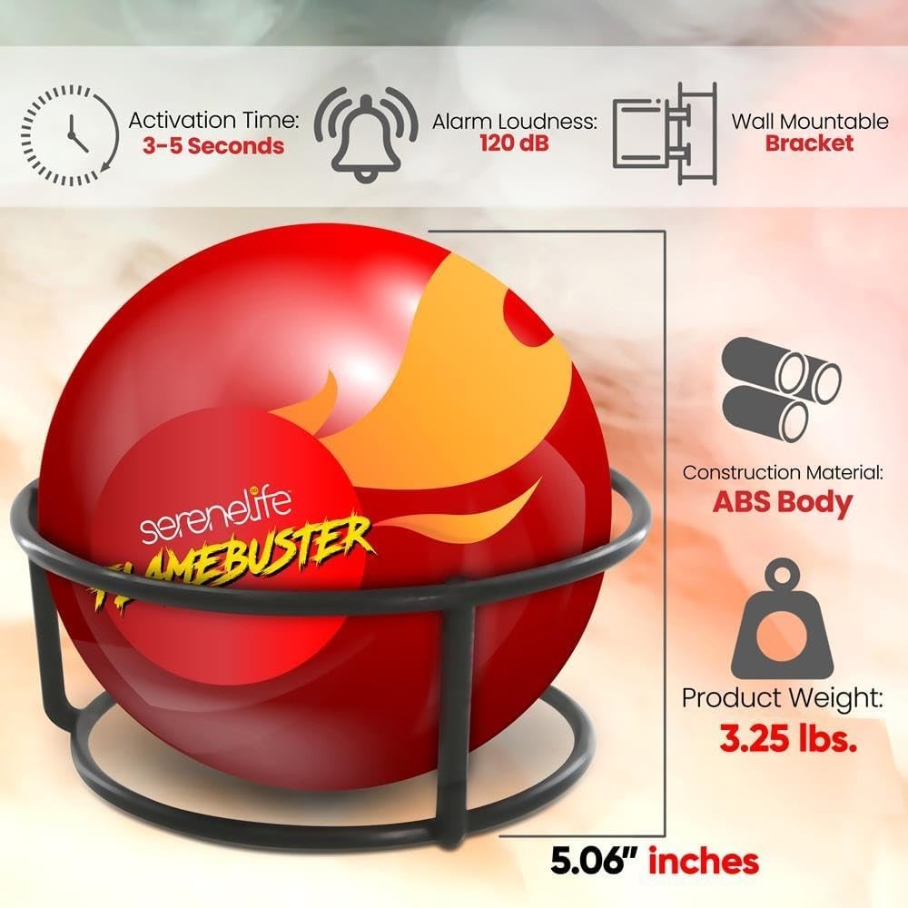SereneLifeHome Flamebuster With Mounting Bracket, Lightweight, Portable