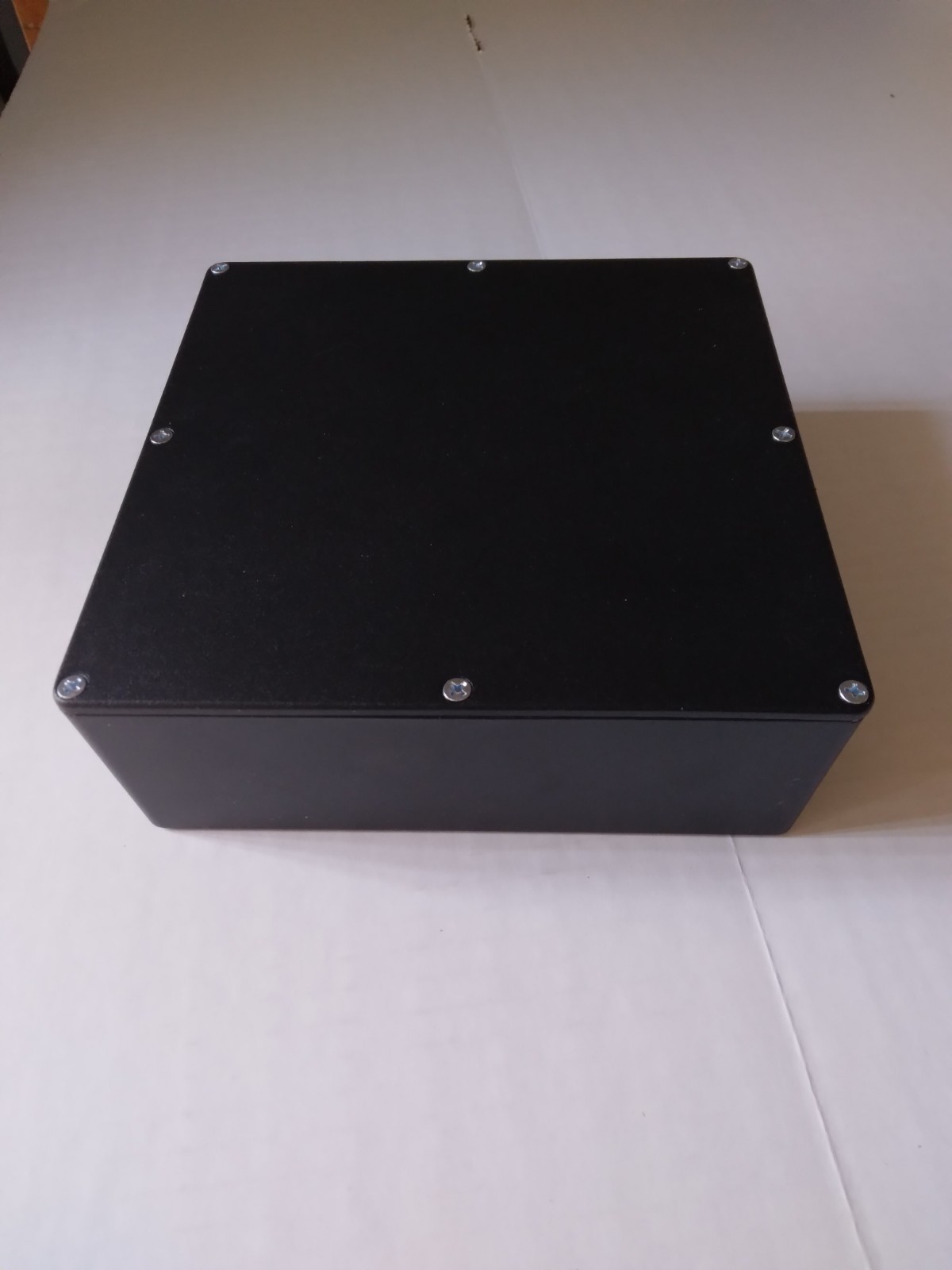 Heavy Duty Metal Project Box Large Black Vintage (7 1/4″ x 7 1/4″ x 2 5/8″)
