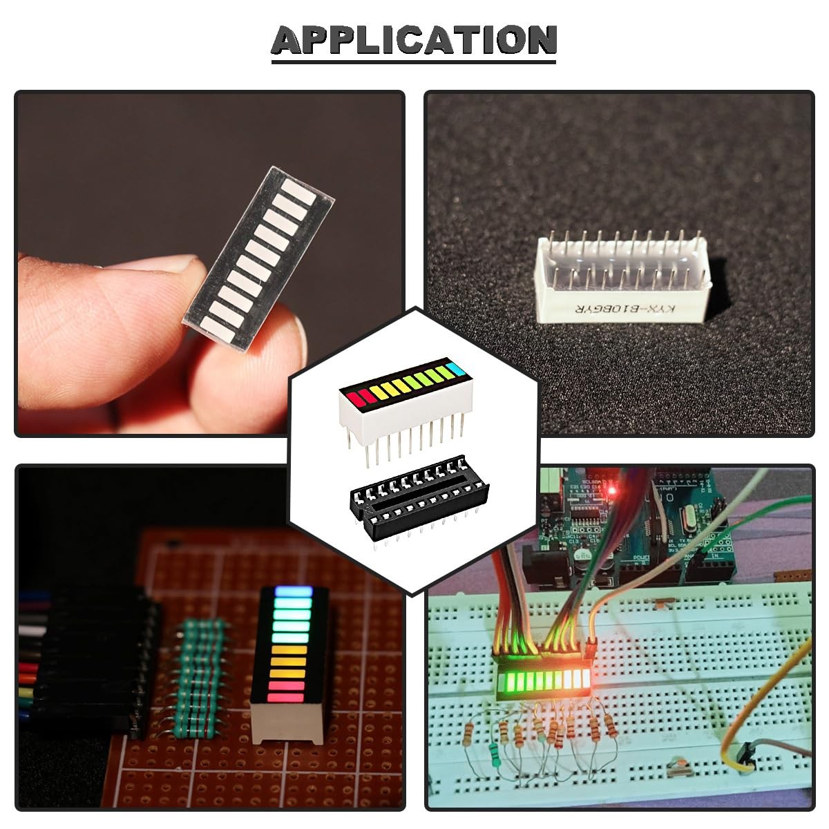 8 Segment LED Bar Graph Display Red Yellow Blue Green Indicator 20 Pin DIP