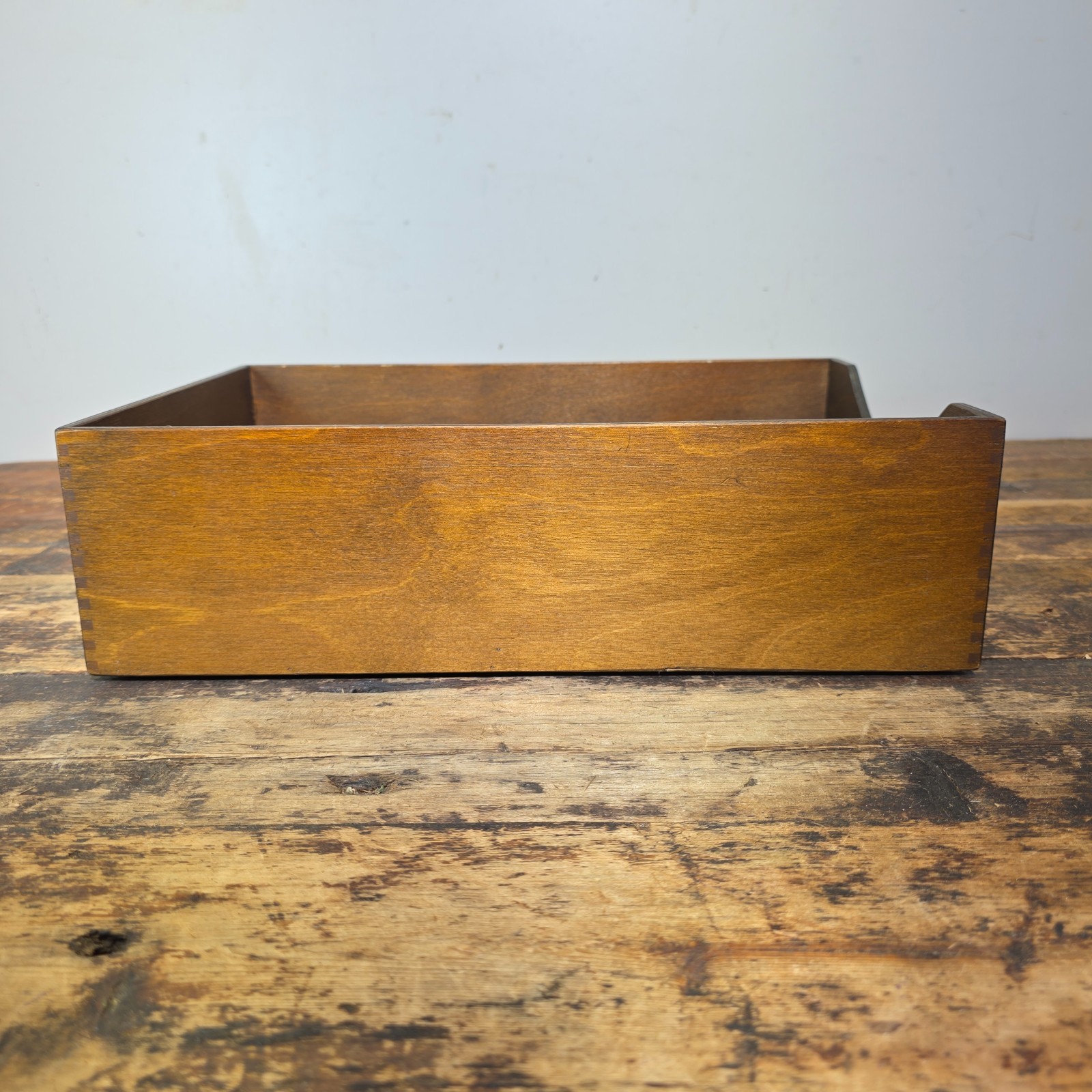 Vintage Walnut Deep Desk Tray / Document Organizer (1950s-1960s) 4.25″H