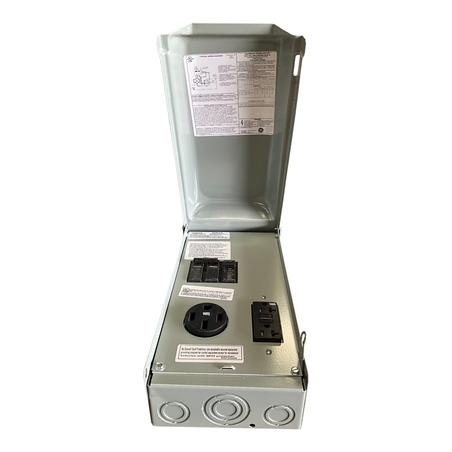 GE RV Power Outlet GE1LU502SS 50A/20A Outdoor RV Pedestal Receptacle NEMA 14-50R