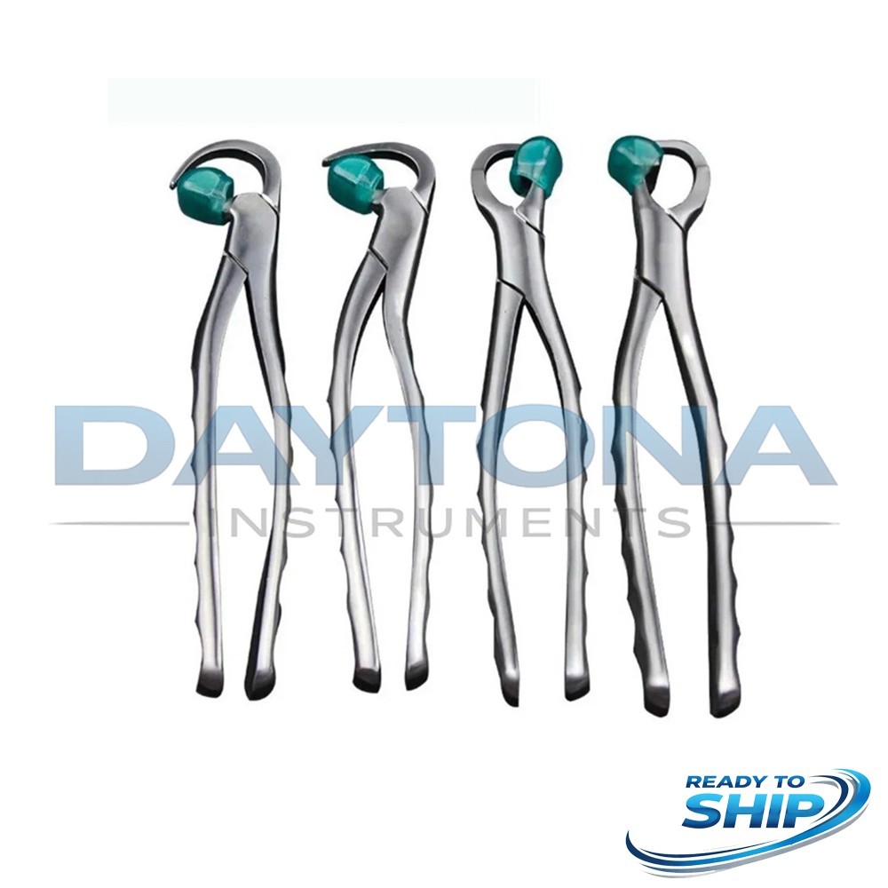 Dental Extraction Physics Forceps Standard Series Set of 4 Pcs with Bumpers