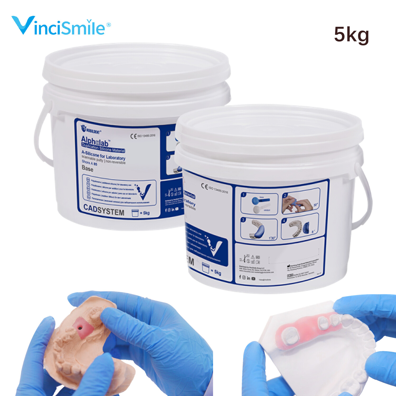 Vincismile Dental Lab Automix Flexible A-Silicone-Based for Gingival Masks