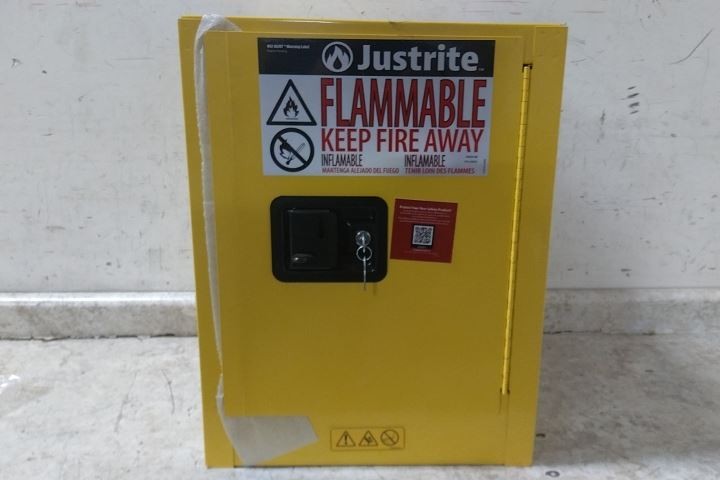 Justrite 890400 4 Gal Cap Yellow Steel Flammables Safety Cabinet