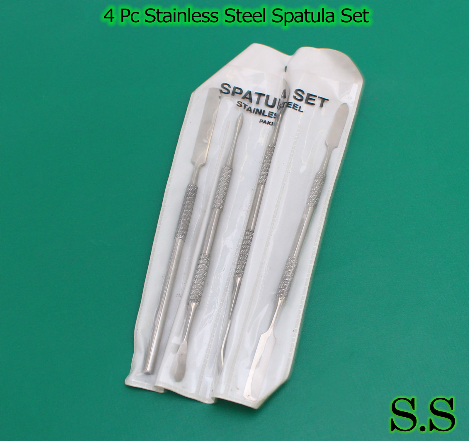 4 Pc Stainless Steel Dental Hobby Craft Spatula Set