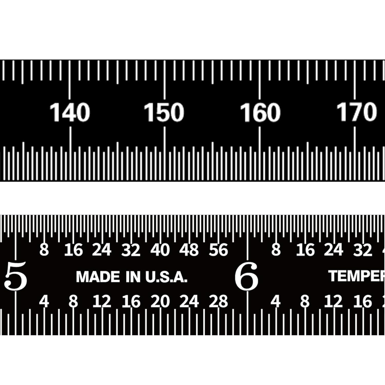 6″/150Mm Flexible Metal Ruler, Stainless Steel Machinist Rule with Black Chrome