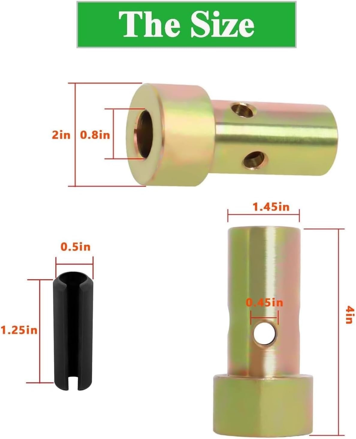 4 Pairs of Cat 1 Quick Hitch Adapter Bushings Set for Category 1 3-Point Hitch