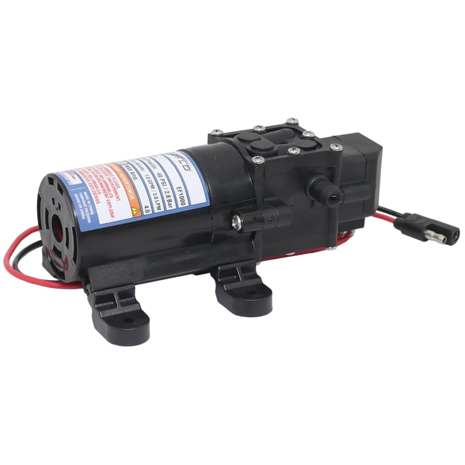 EF1000-BOX 12V Diaphragm Pump, 1.0 GPM, Polypropylene