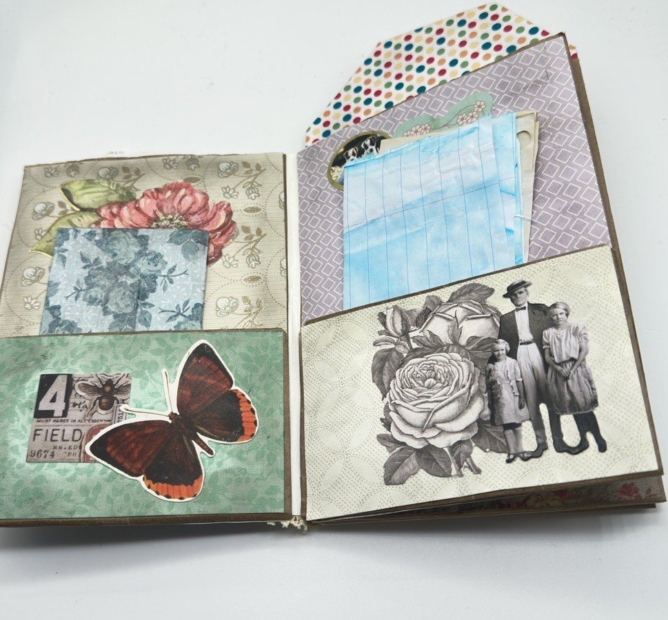 Junk Journal Pleasures Themed Medium Is Brown Paper Bags And Coffee Dyed Paper