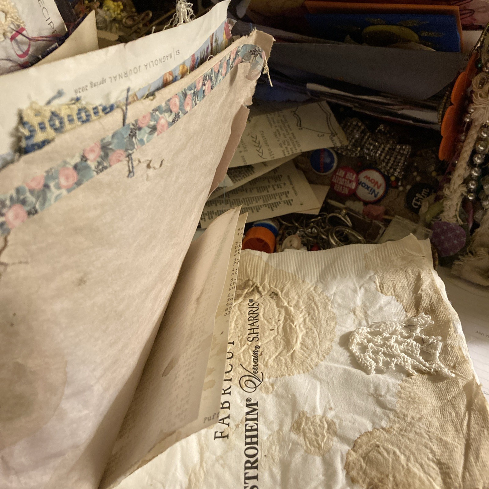 Junk Journal Intercession, Coffee Stain Pages
