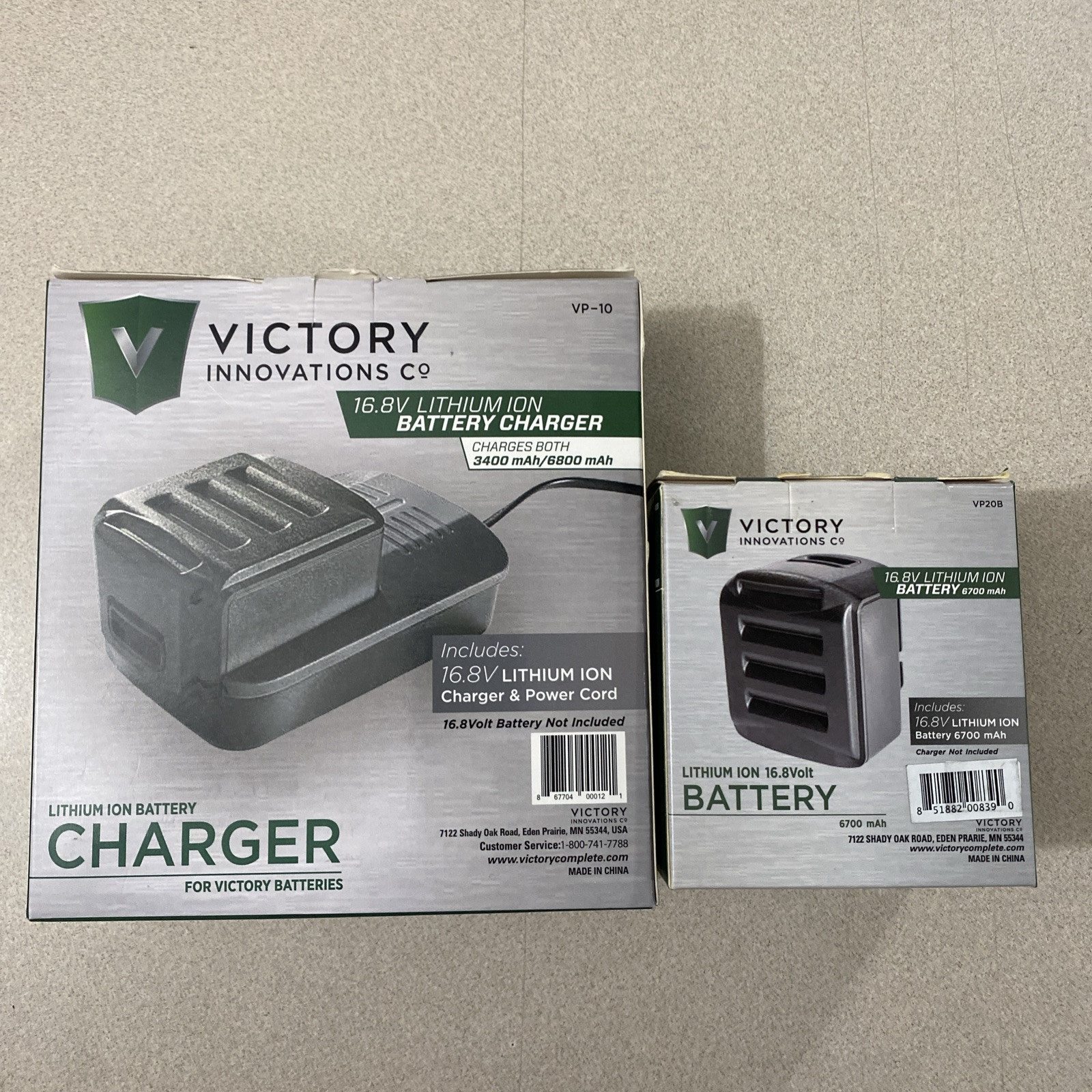 Victory Innovations 16.8V Lithium Ion Battery And CHARGER