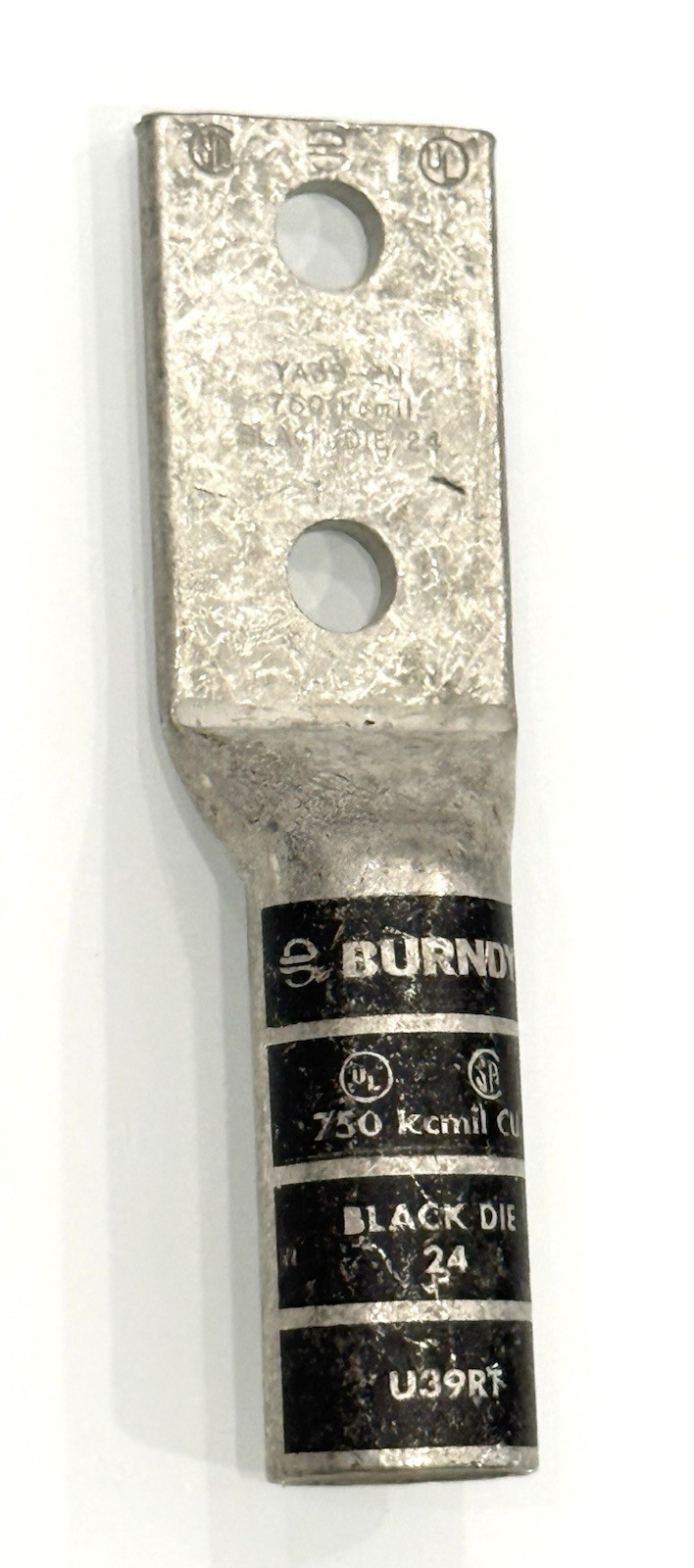 BURNDY TWO HOLE LUG BLACK DIE 24 U39RT YA39-2N 750 KCMIL CU
