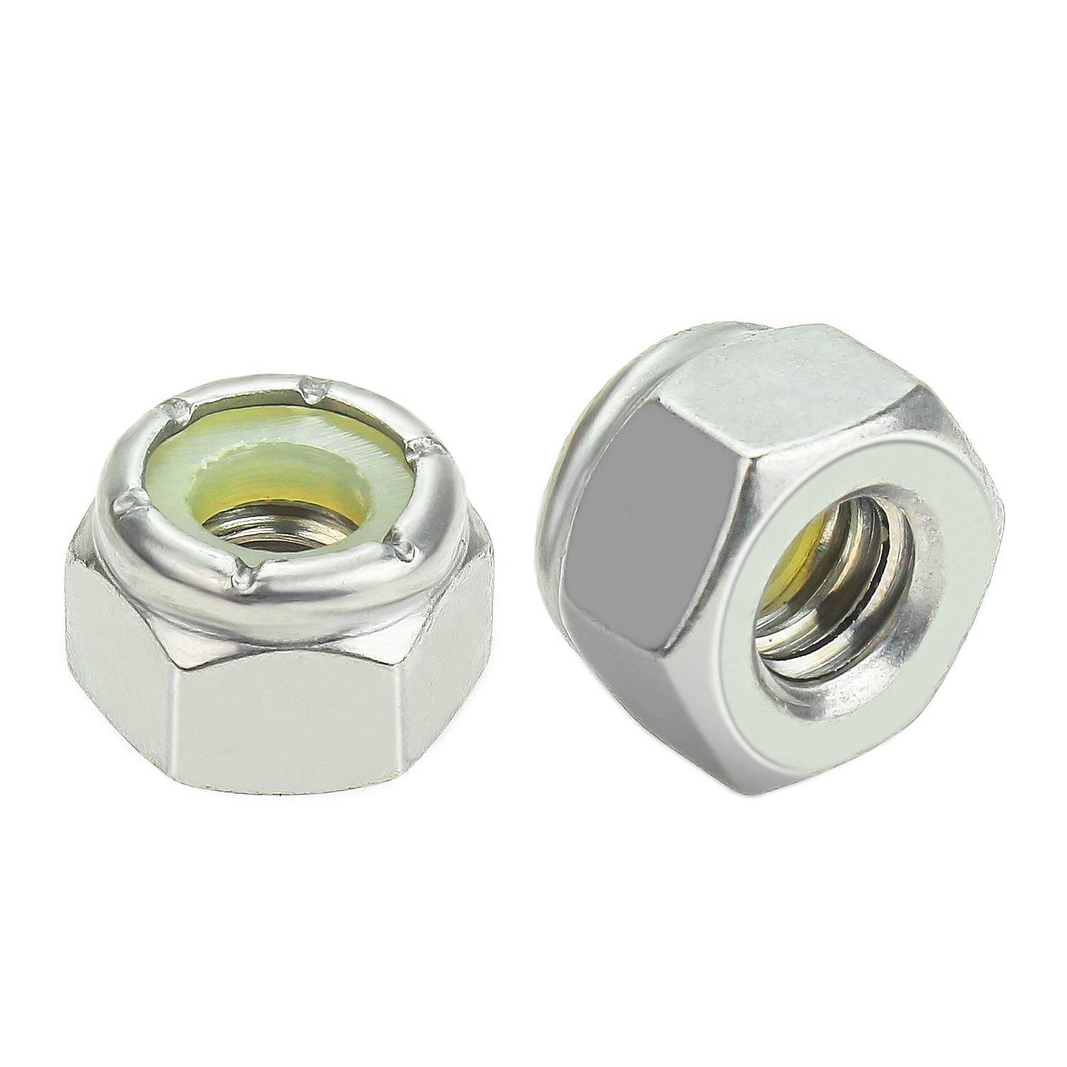 60 Pieces 1/4″-20 Nylon Insert Hex Lock Nuts, 304 Stainless Steel