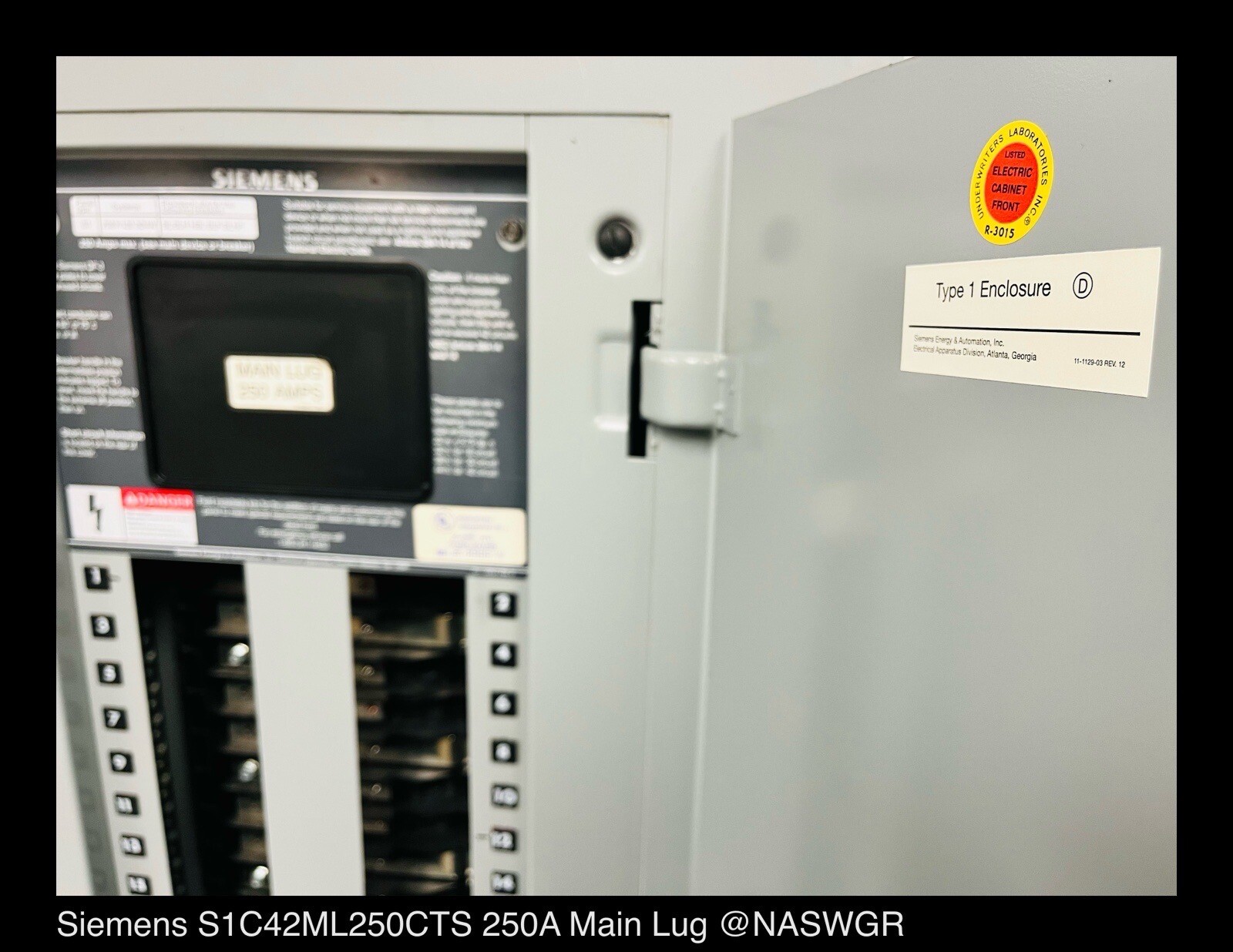 S1C42ML25CTS ~ Siemens S1C42ML25CTS 250A S1 Main Lug Panel 208Y/120V 3P/4W