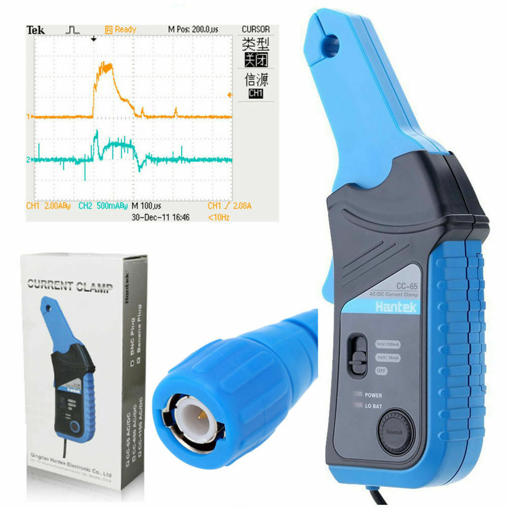 Hantek CC-65 AC/DC Digital Current Clamp Meter with BNC Connector 20KHz 65A