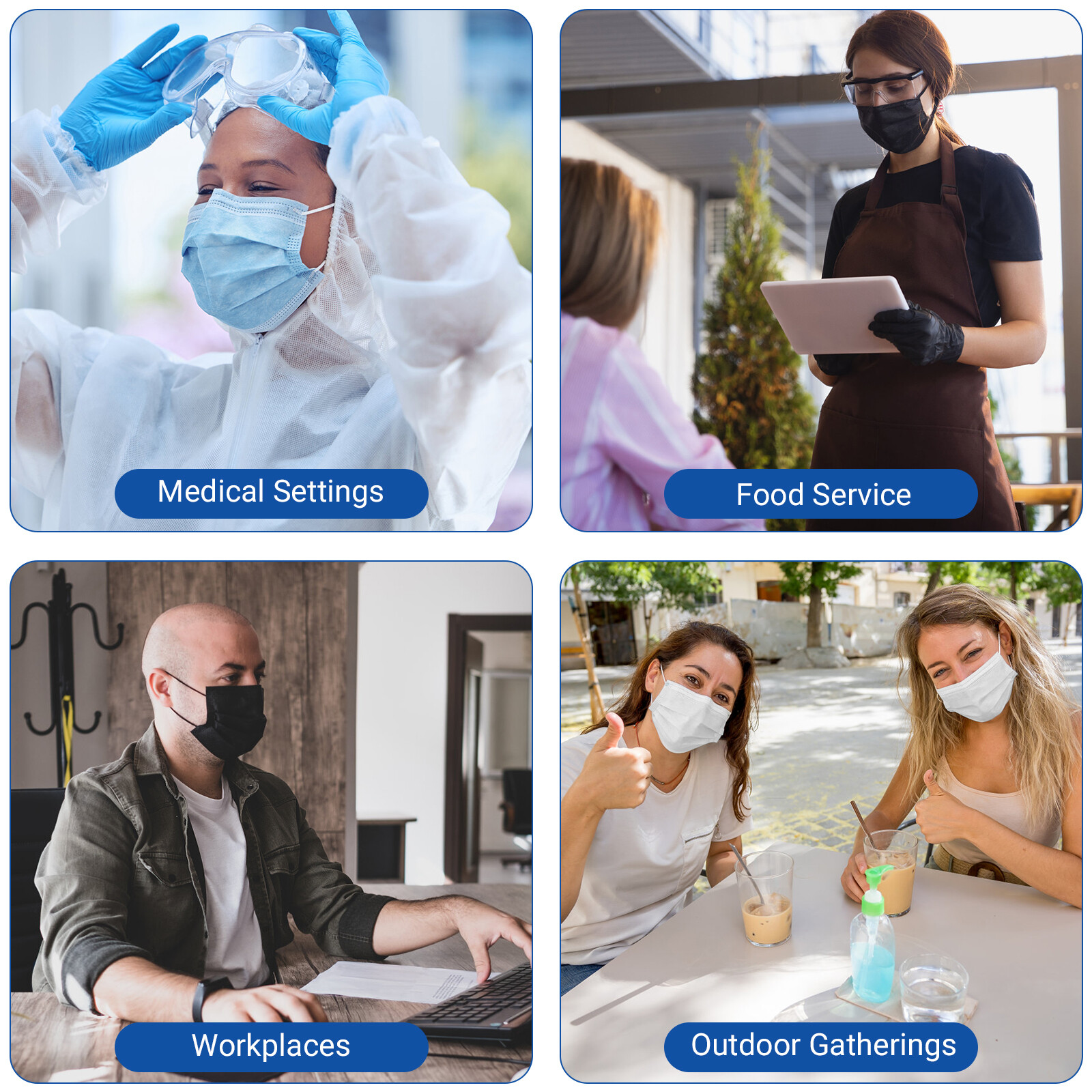 JMU ASTM Level 3 Face Masks 4-Ply BFE 98% Disposable Medical Shield Mask