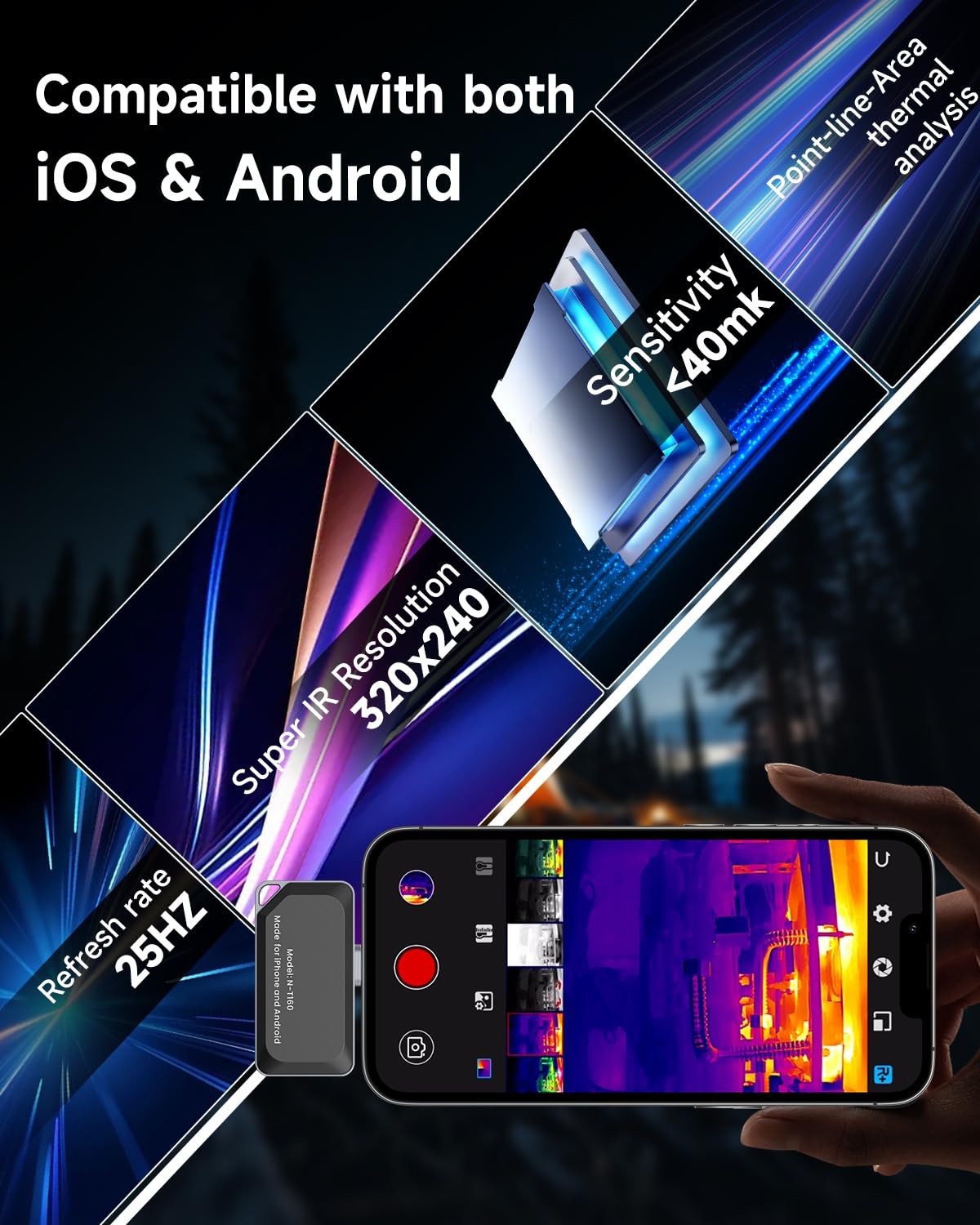 REVASRI Thermal Camera for Type-C iPhone & Android Device, 320×240 Super…