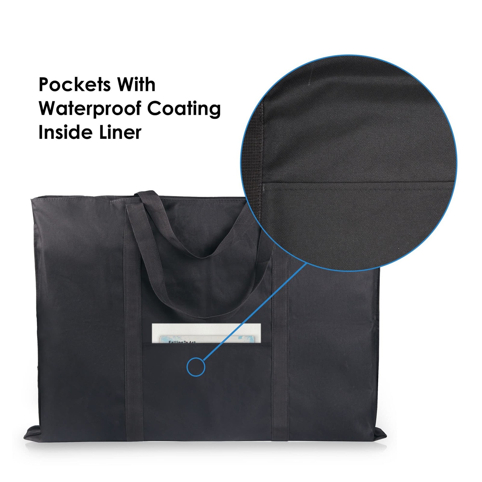 JJRING Dacron Light Weight Art Portfolio Bag, 24» x 32» for 23» x 31», Bl…