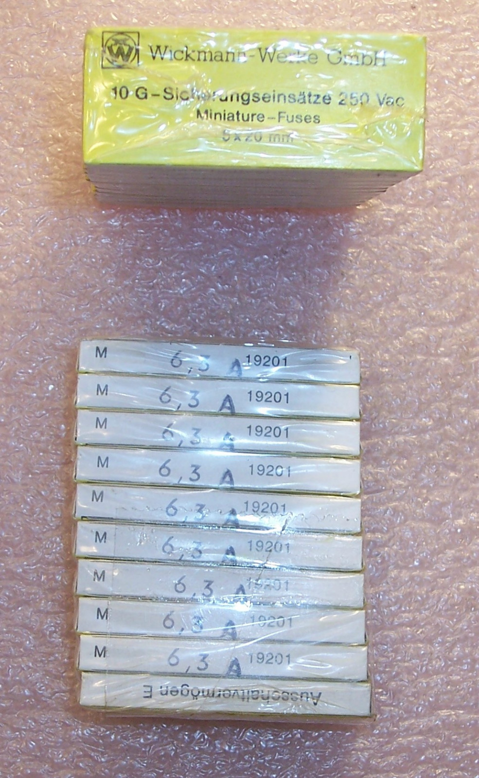 QTY (50) 19201-6.3A WICKMANN 6.3A 250Vac 5x20mm MINIATURE FUSES
