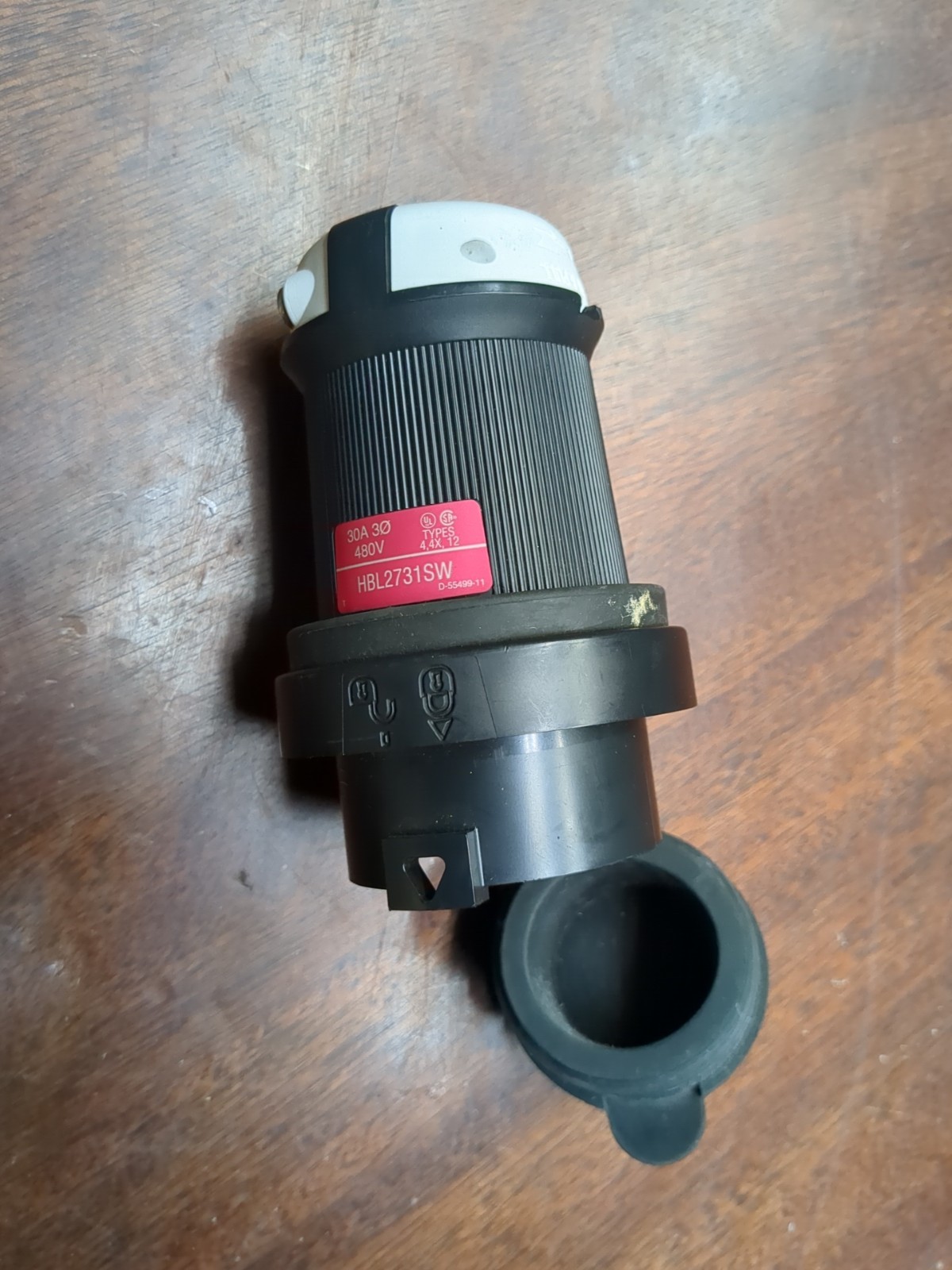 Hubbell Wiring Device-Kellems Hbl2731sw Watertight Locking Plug, L16-30P, 30 A,