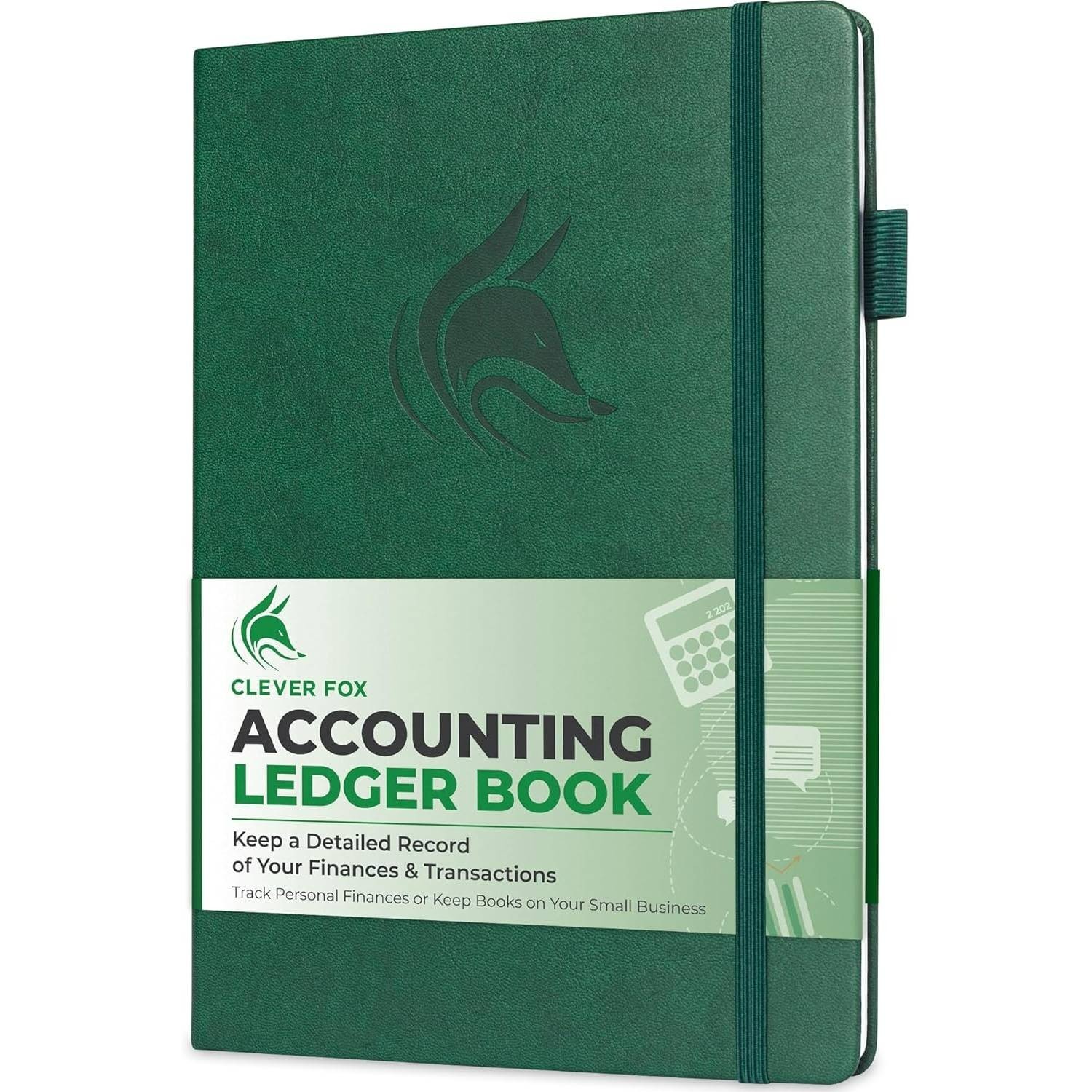 Clever Fox Accounting Ledger Book Dark Green Accounting Book
