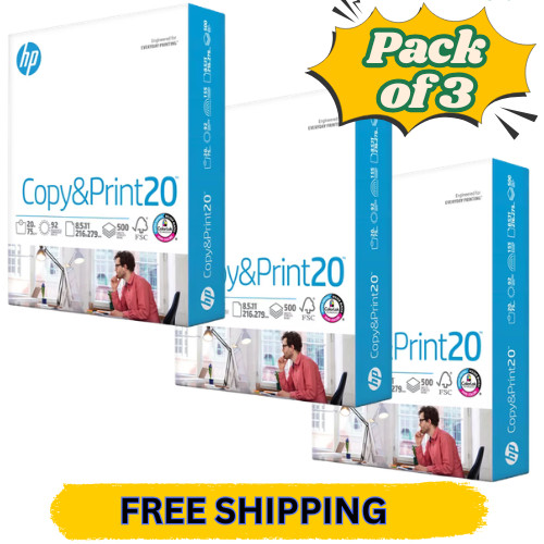HP Printer Paper 8.5 x 11 Paper Copy &Print 20 lb 1 Ream Case -500 Sheets (3 Pk)