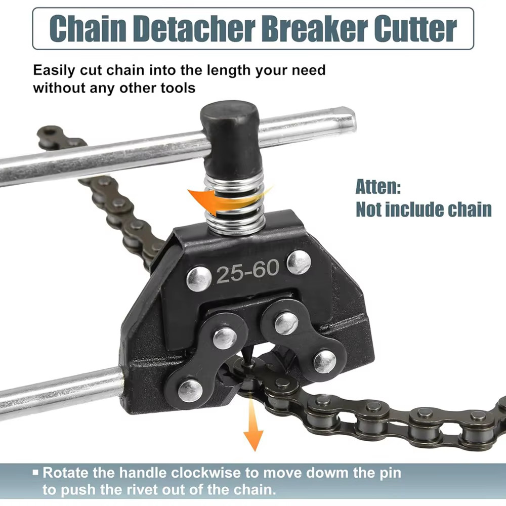 Roller Chain Tool Kit Breker Cutter + Puller Holder #25 – #60