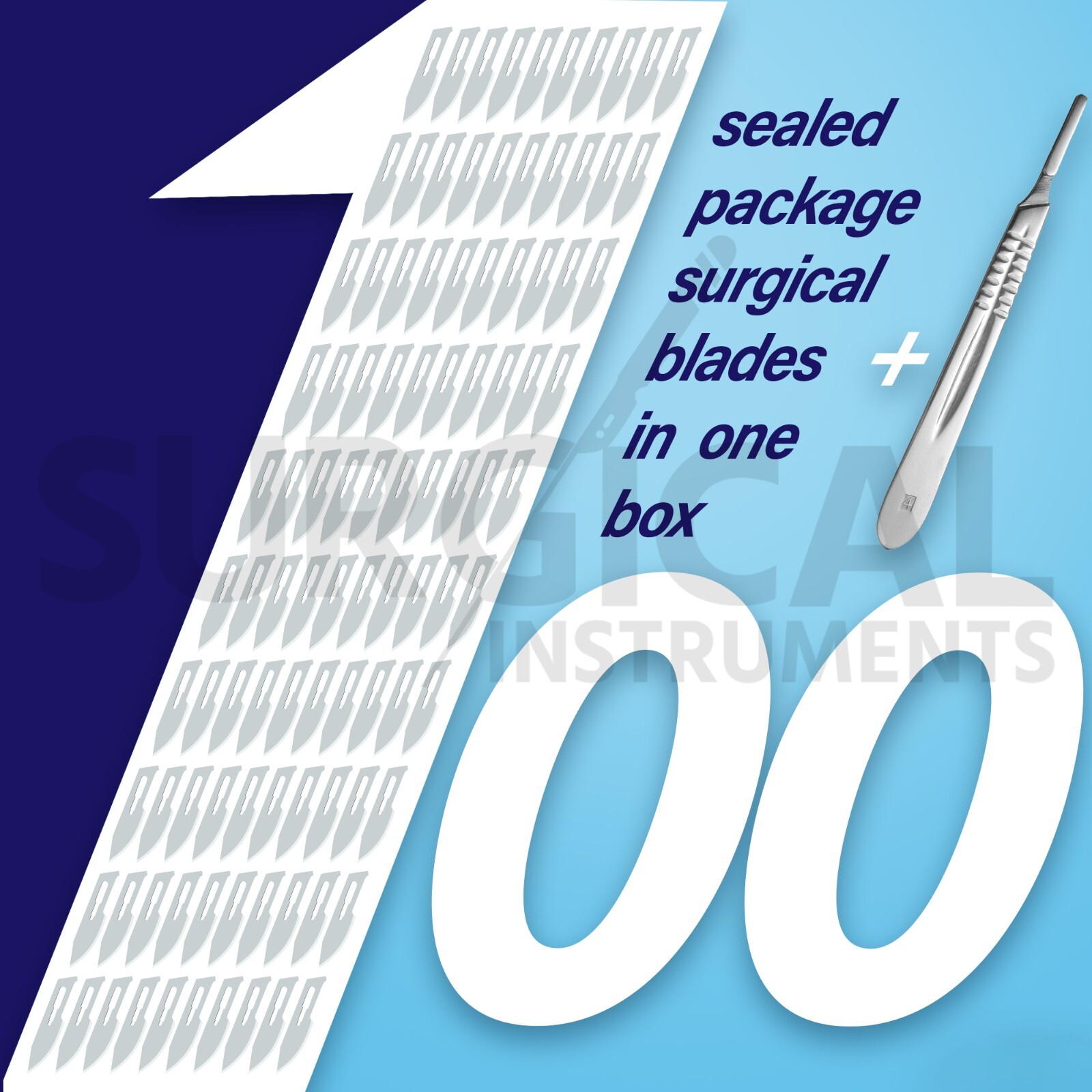 1000 Scalpel Blades #23 Surgical Dental Medical Instrument Free #4 BP Handle