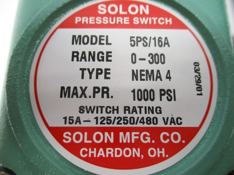 SOLON 5PS/16A 7331D28H02 480VAC 15A 1000PSI NSNP
