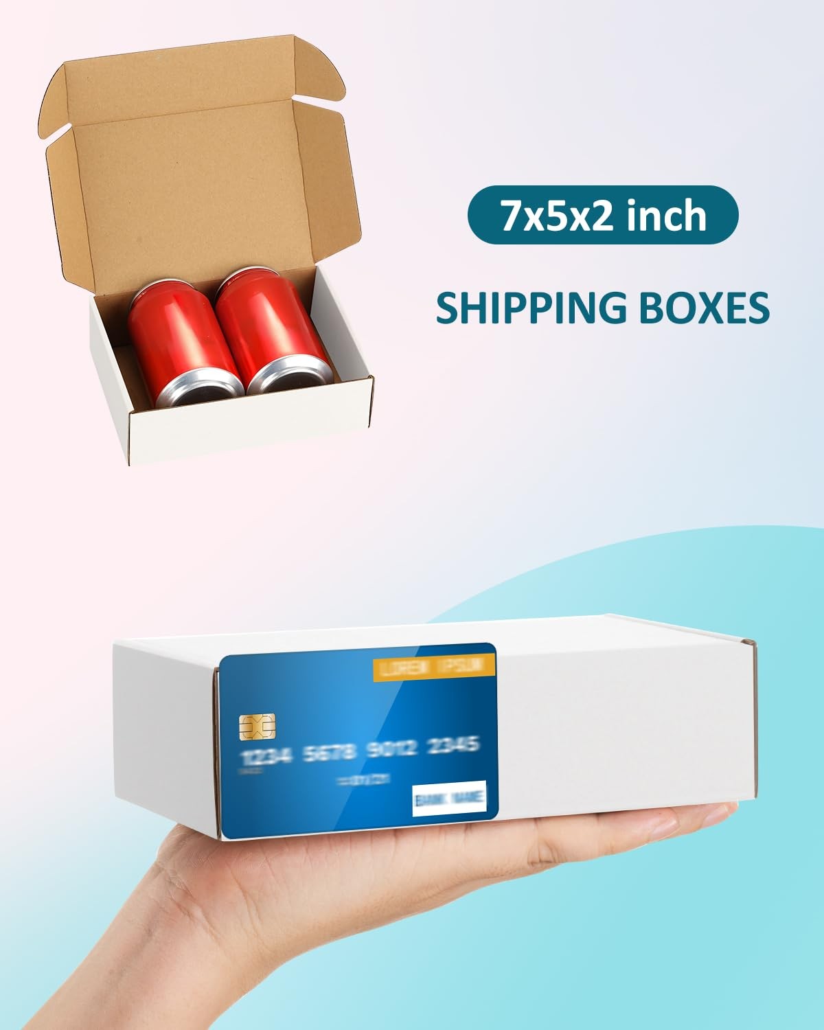 Small Mailing Boxes 50 Pack 7x5x2 Inches White Cardboard Shipping Supplies