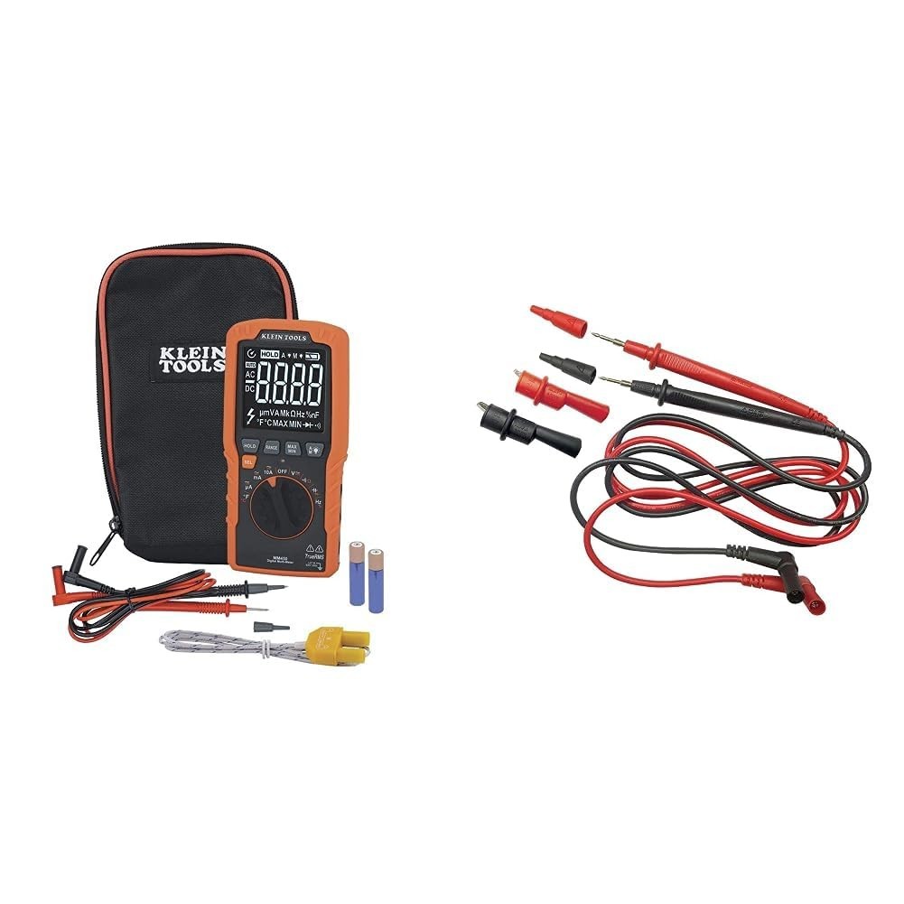 Slim Digital Multimeter Auto-Ranging TRMS 600V AC/DC Voltage Current Resistance