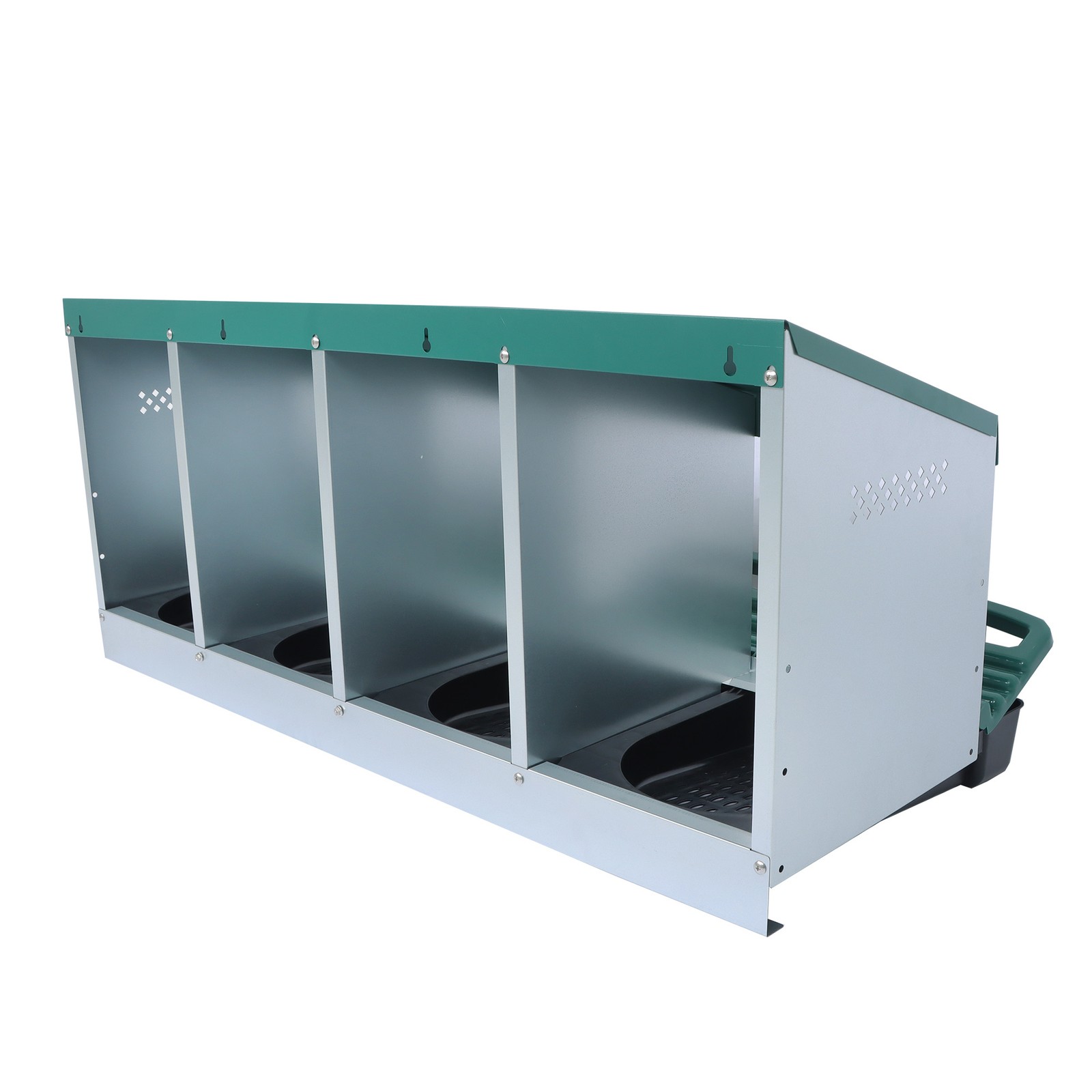 4 Holes Rollout Egg Collection Green Chicken Nest Box Hen Laying Nest Boxes Coop