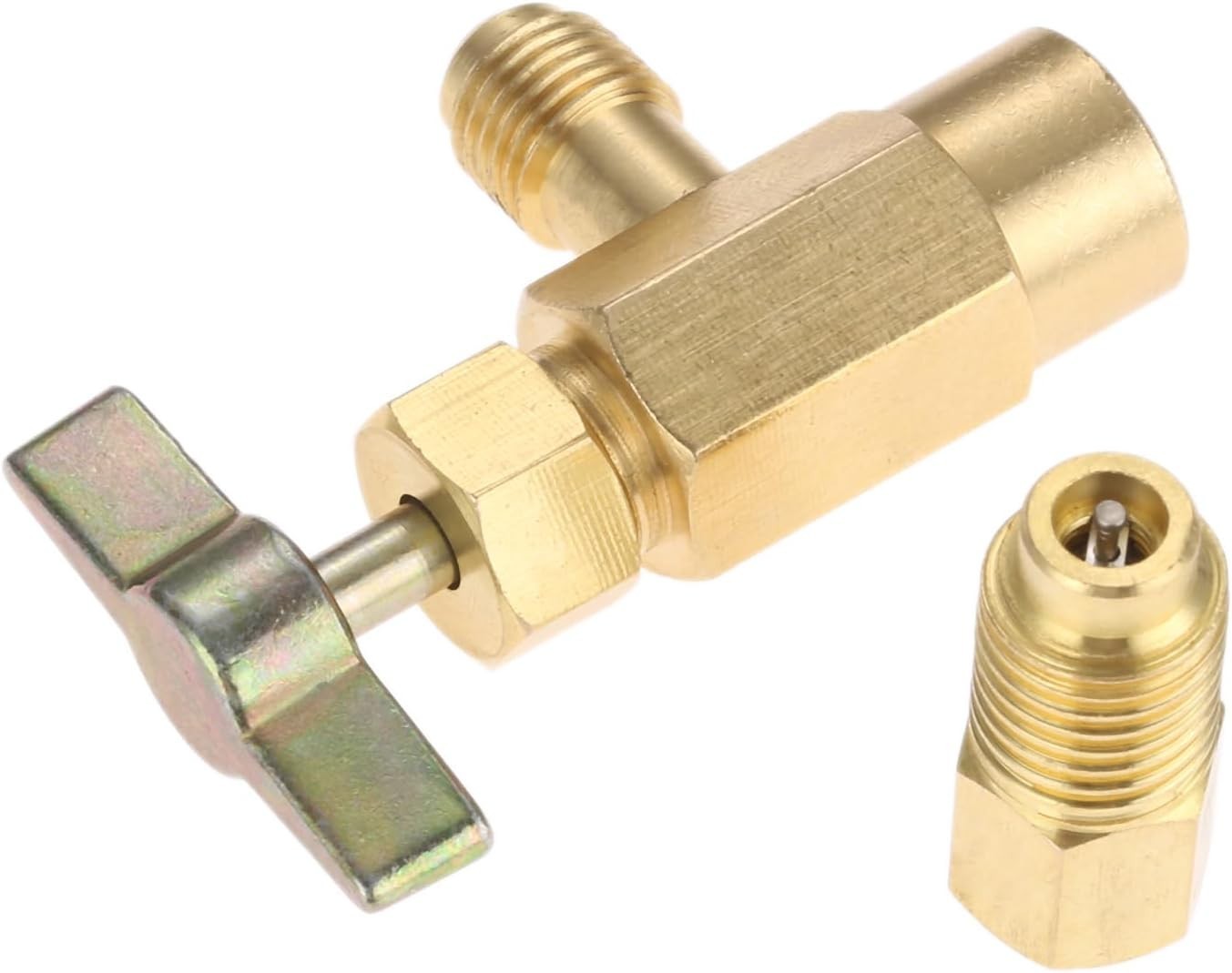 R1234Yf Self-Sealing Can Tap, F-1/4 SAE 1/2 LH Thread Valve Tool with Adapter