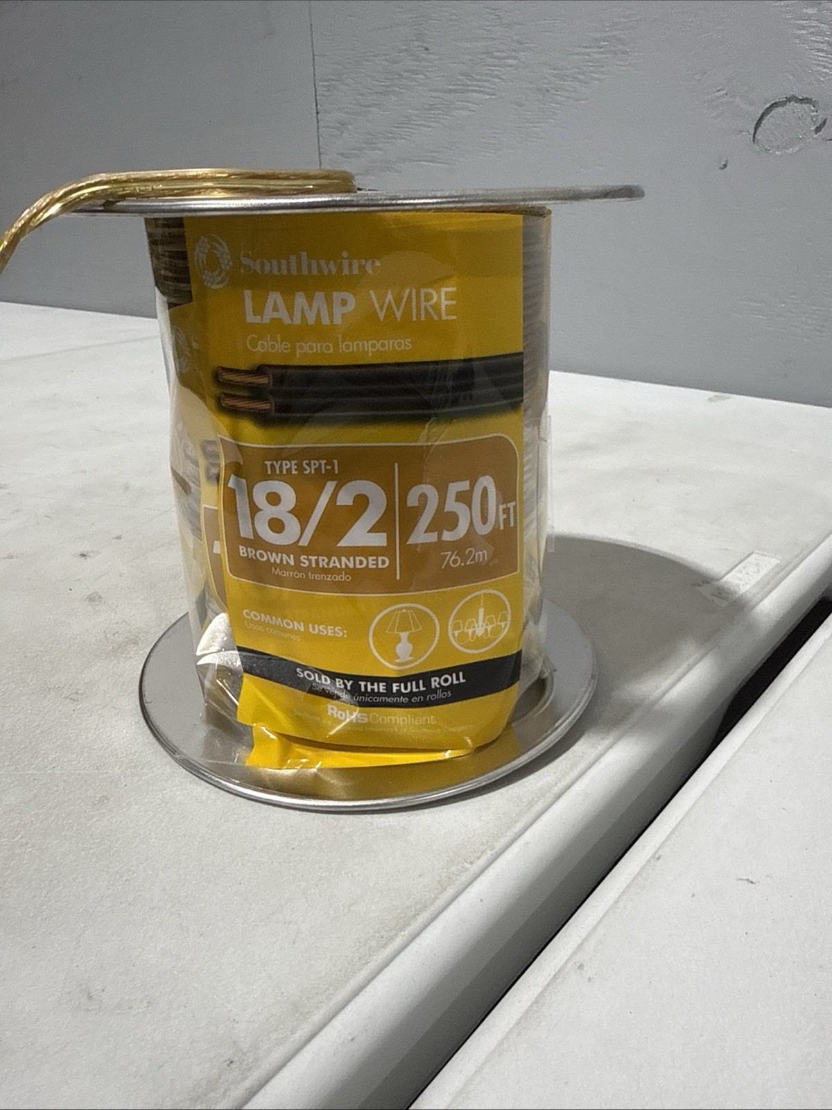 Southwire 250 ft. 18/2 Gold Stranded CU SPT-1 Lamp Wire