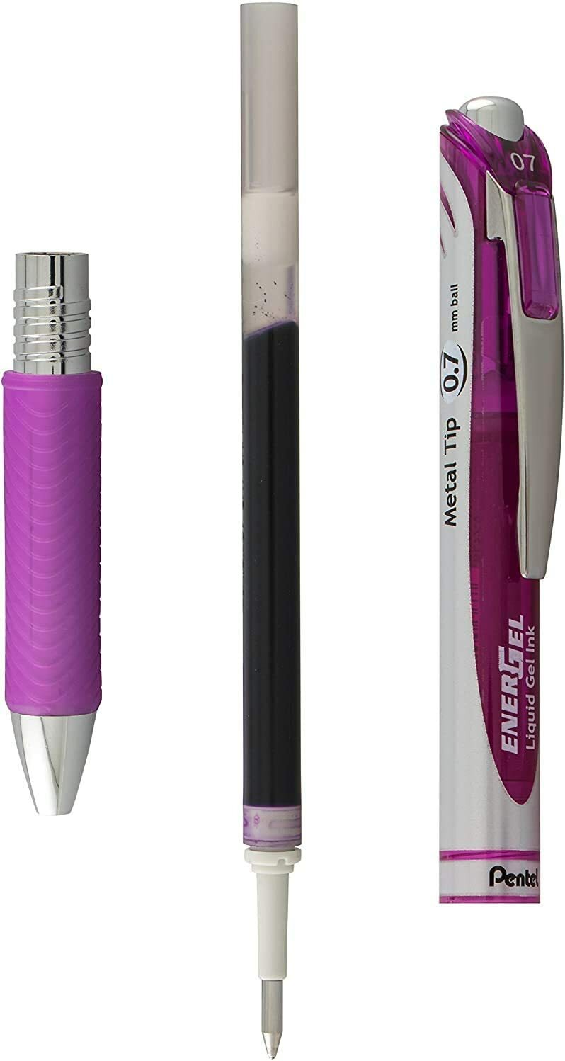 Pentel LR7 EnerGel Gel Pen Ink Refills, Metal Tip, 0.7mm Medium Point, 6 Packs