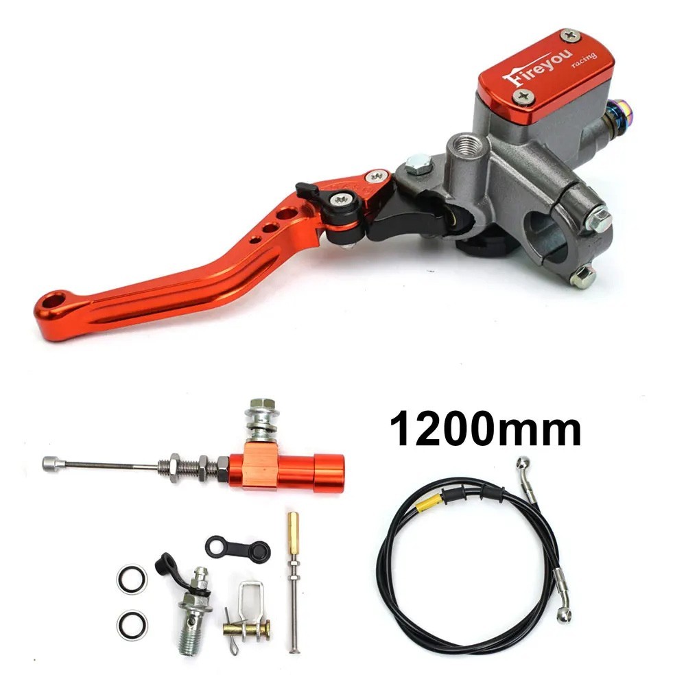7/8in Motorcycle Hydraulic Brake Clutch Kit Lever Pump Hose for Yamaha Honda