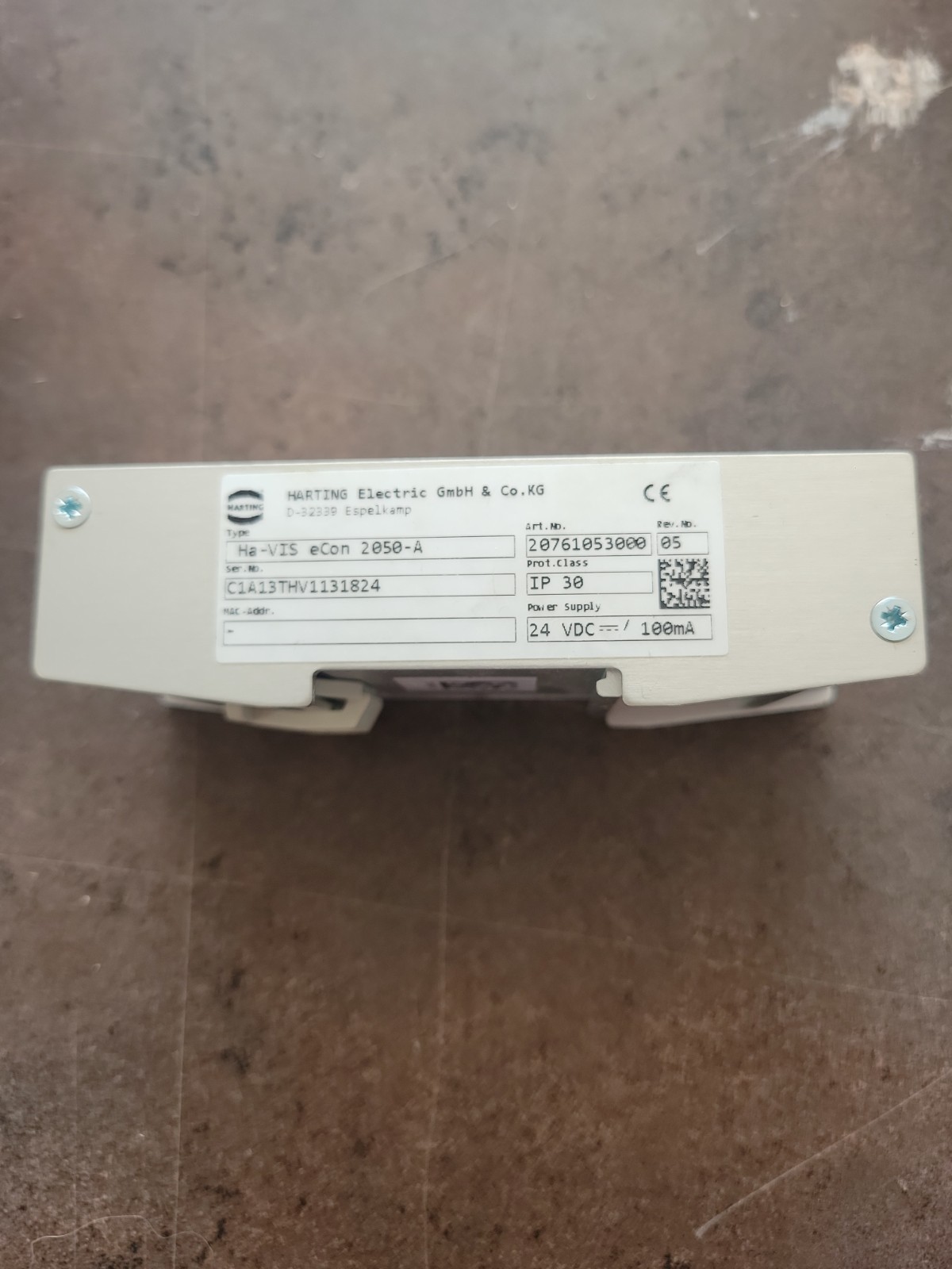Harting Electric 5 Port Ethernet Switch Hub IP 30 Type: ESC eCon 2050-A