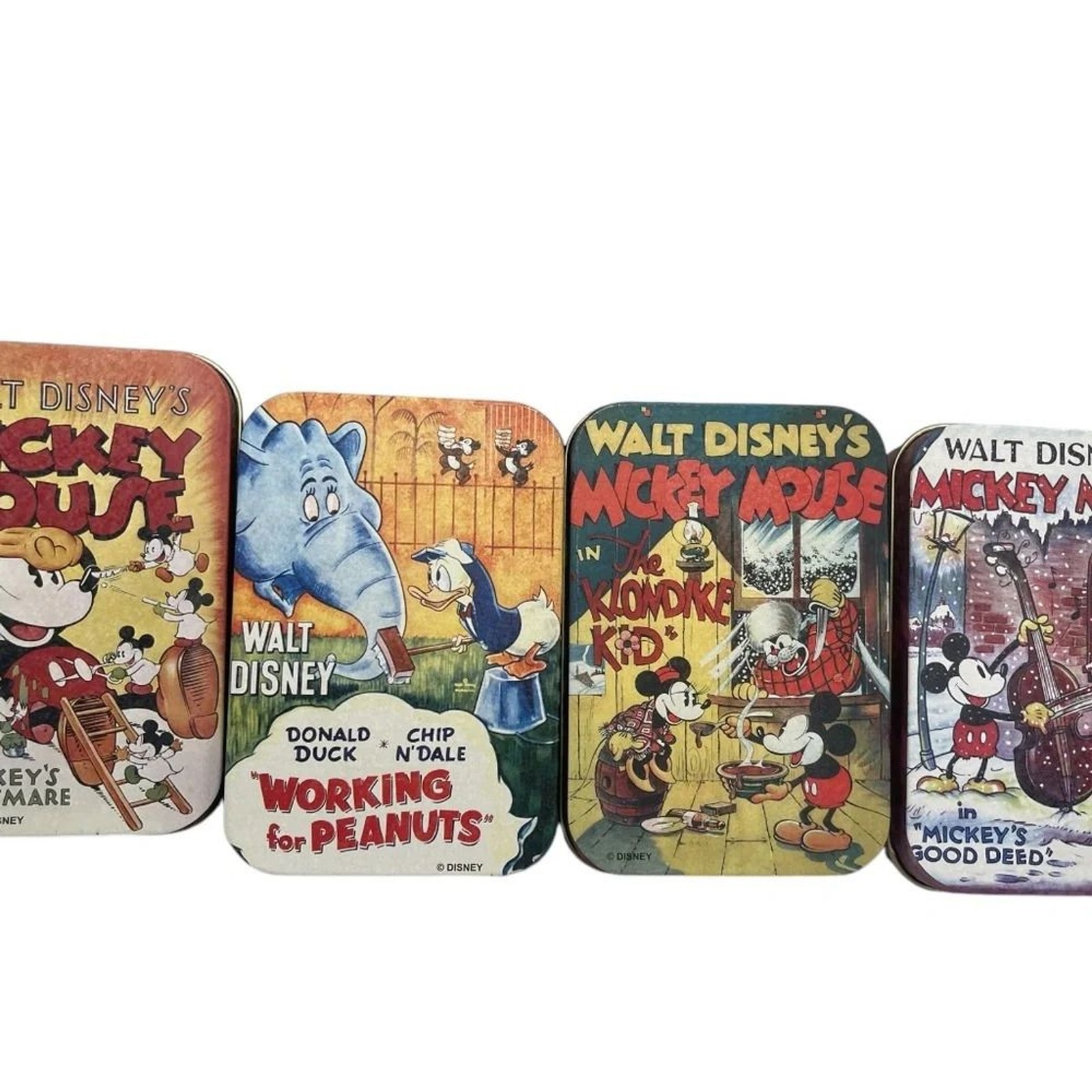 Disneyland Hong Kong Limited Edition Tin Can Set Of 4 Mickey Mouse Minnie Mouse