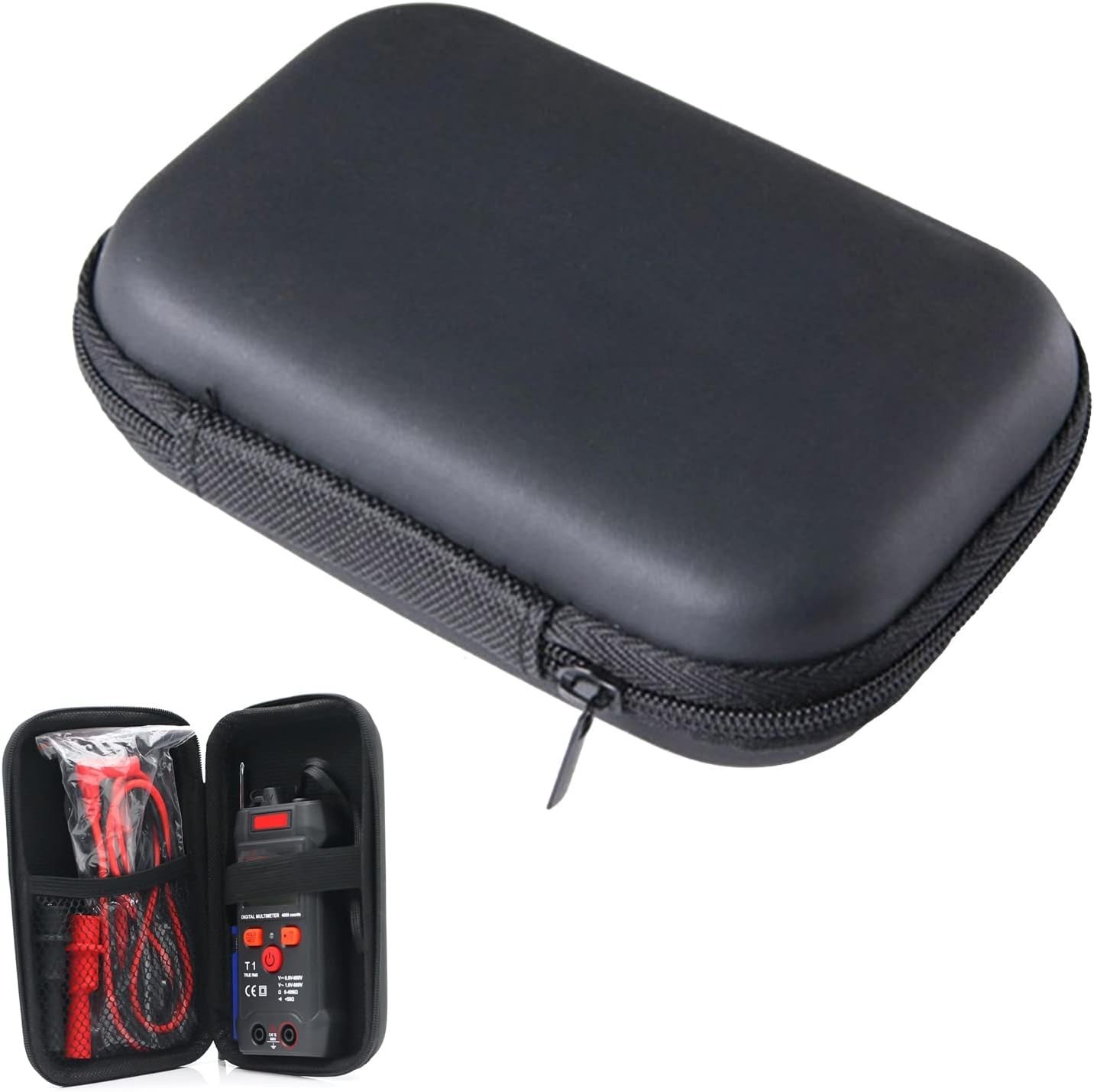 Durable Black Multimeter Carrying Case – Secure EVA Protection for Technicians